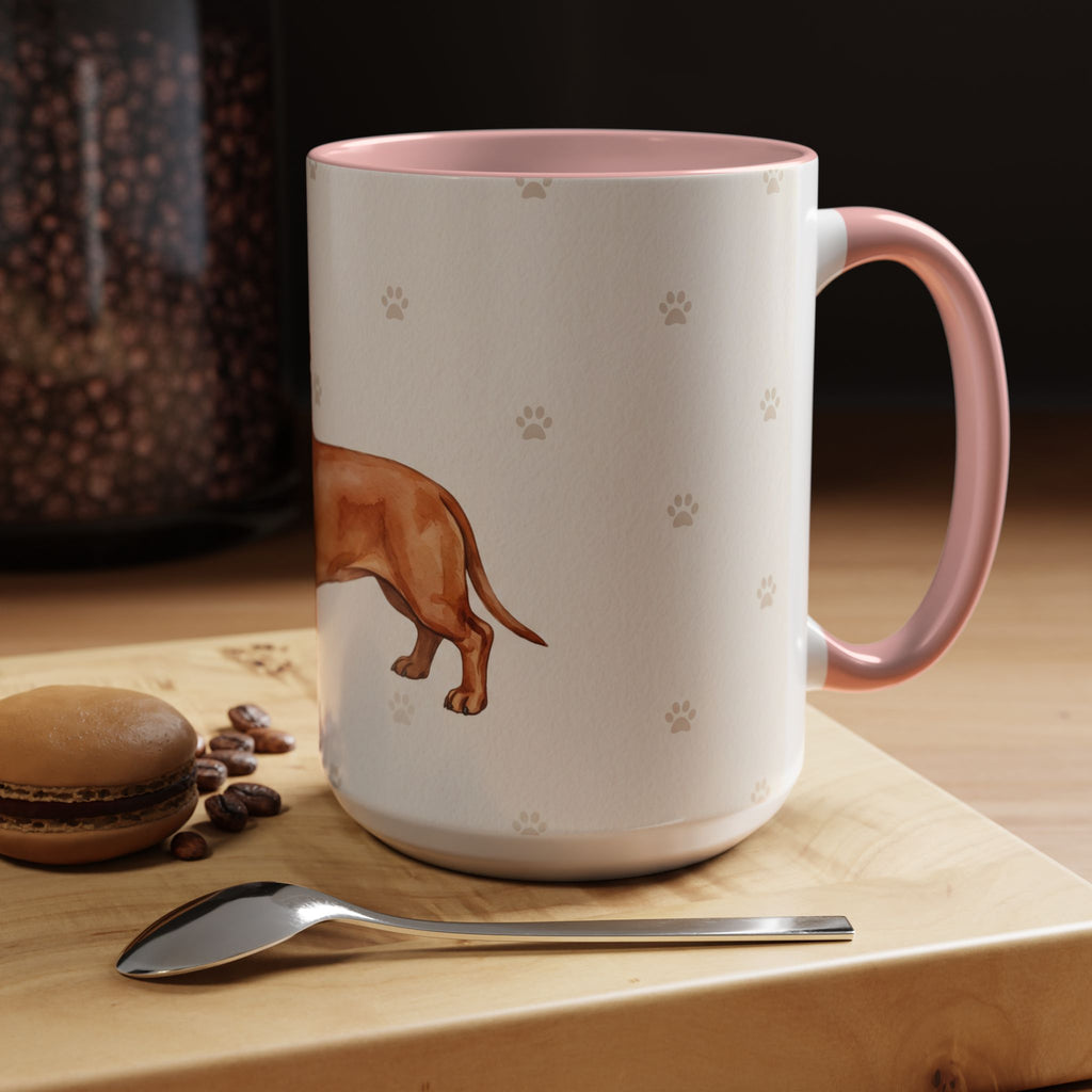 Dachshund Lover Mug – Wiener Dog with Scarf, Cute Watercolor Dachshund Gift Mug