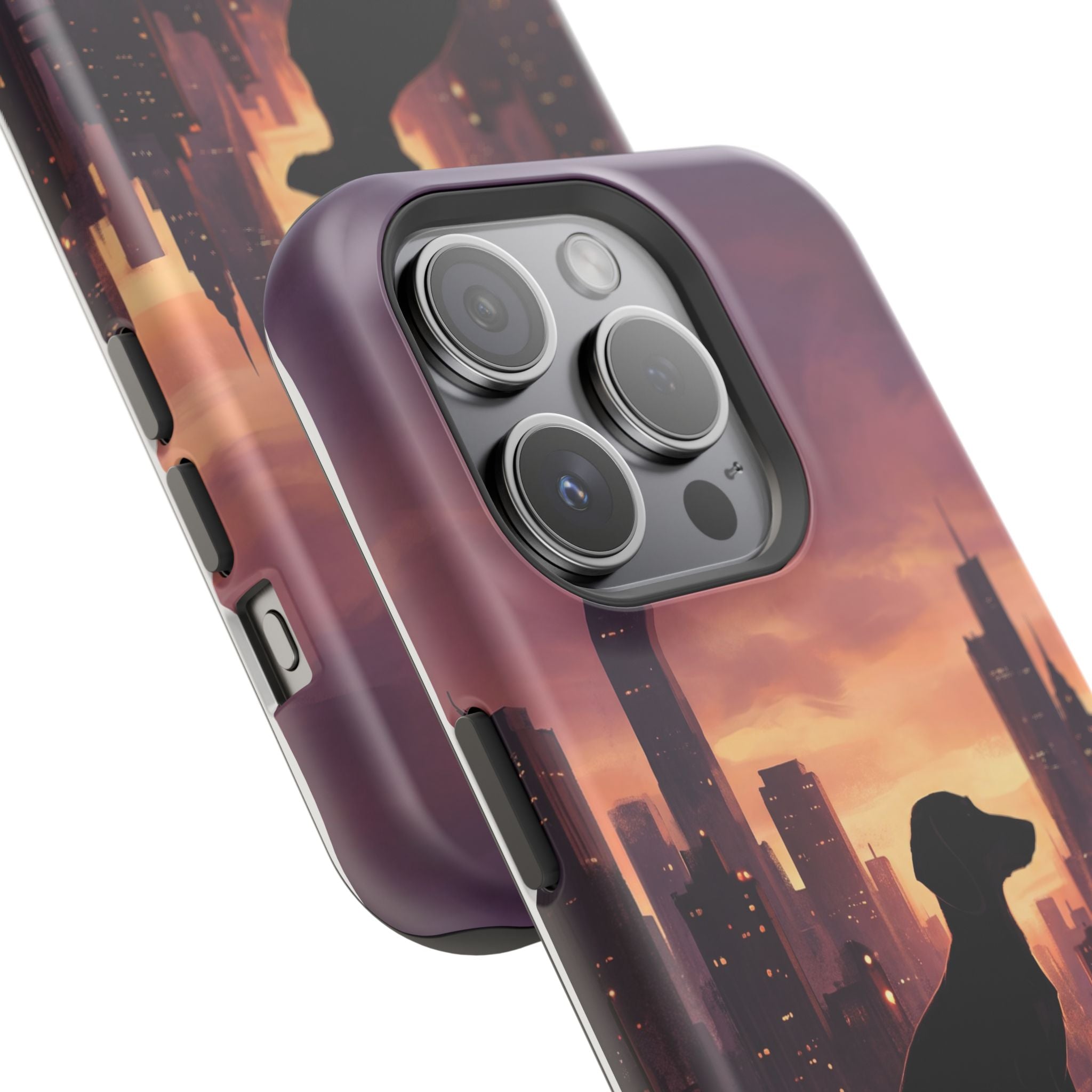 Personalized Dachshund City Skyline Phone Case — Wireless Charging Cover
