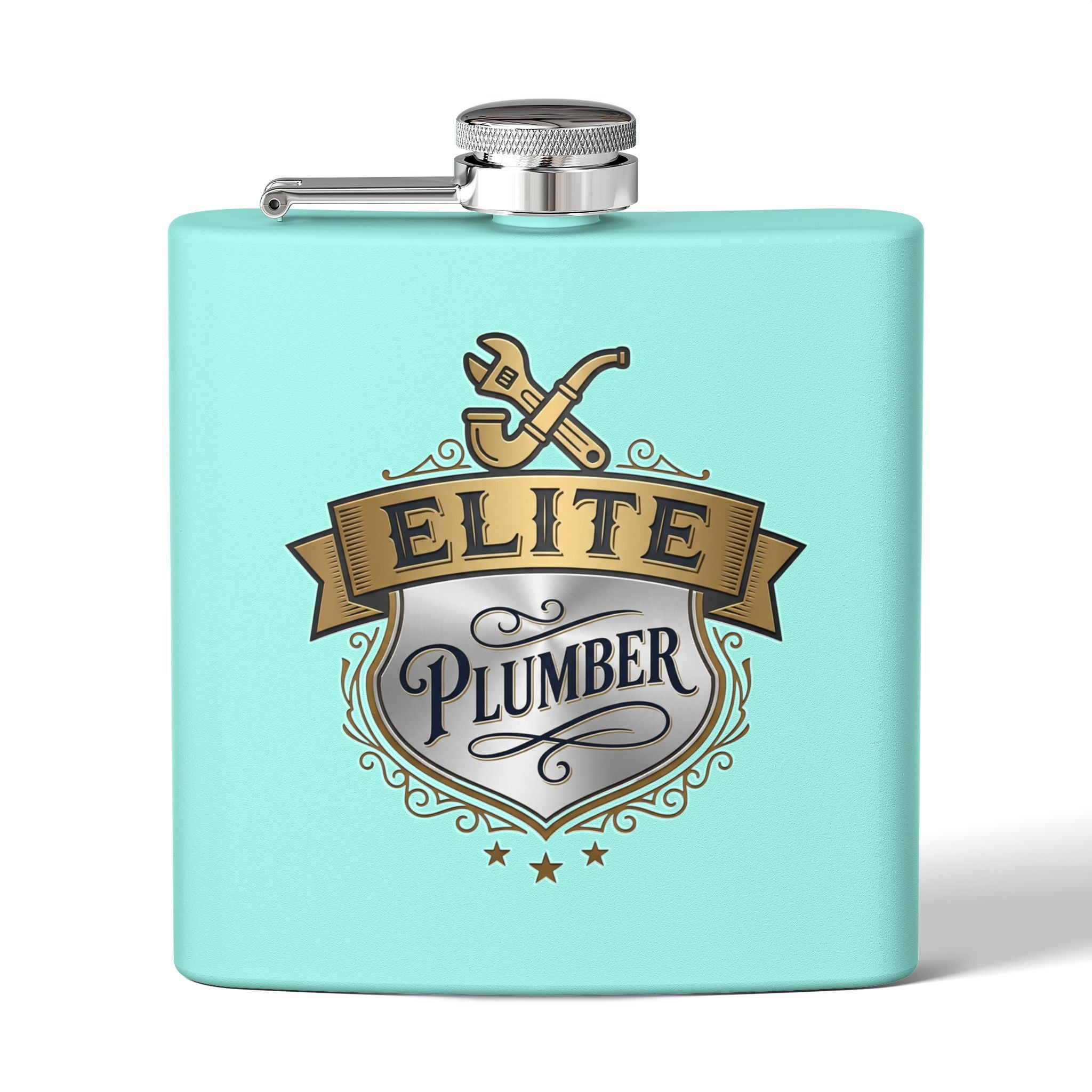 Flask — "Elite Plumber" 6oz Stainless Steel Hip Flask