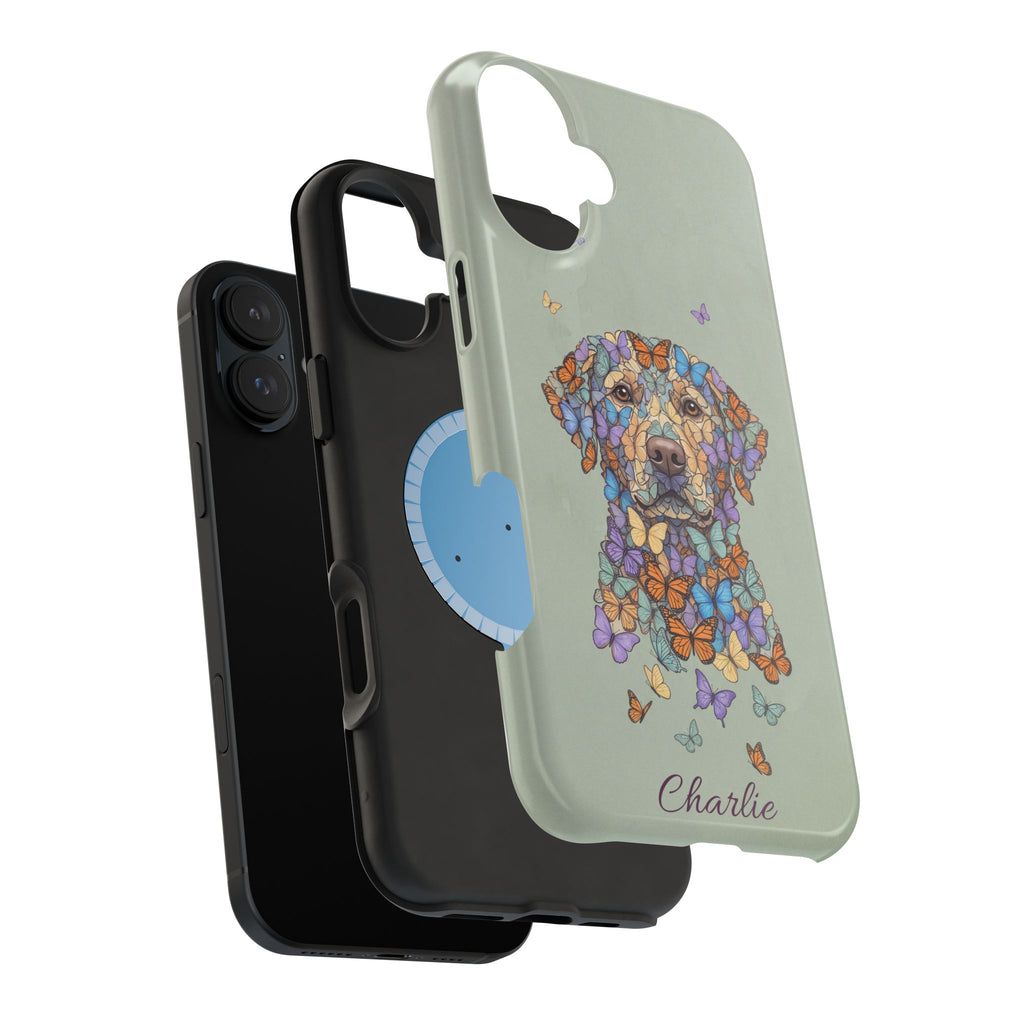Personalized Butterfly Labrador Phone Case — Tough Magnetic Case with Wireless Charging