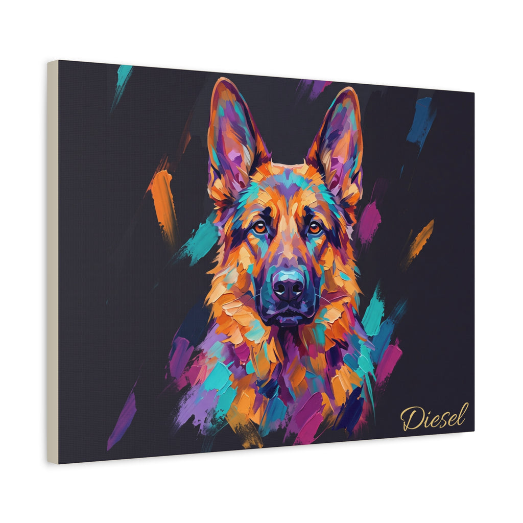 German Shepherd Personalized Canvas | Bold Brushstroke Wall Art
