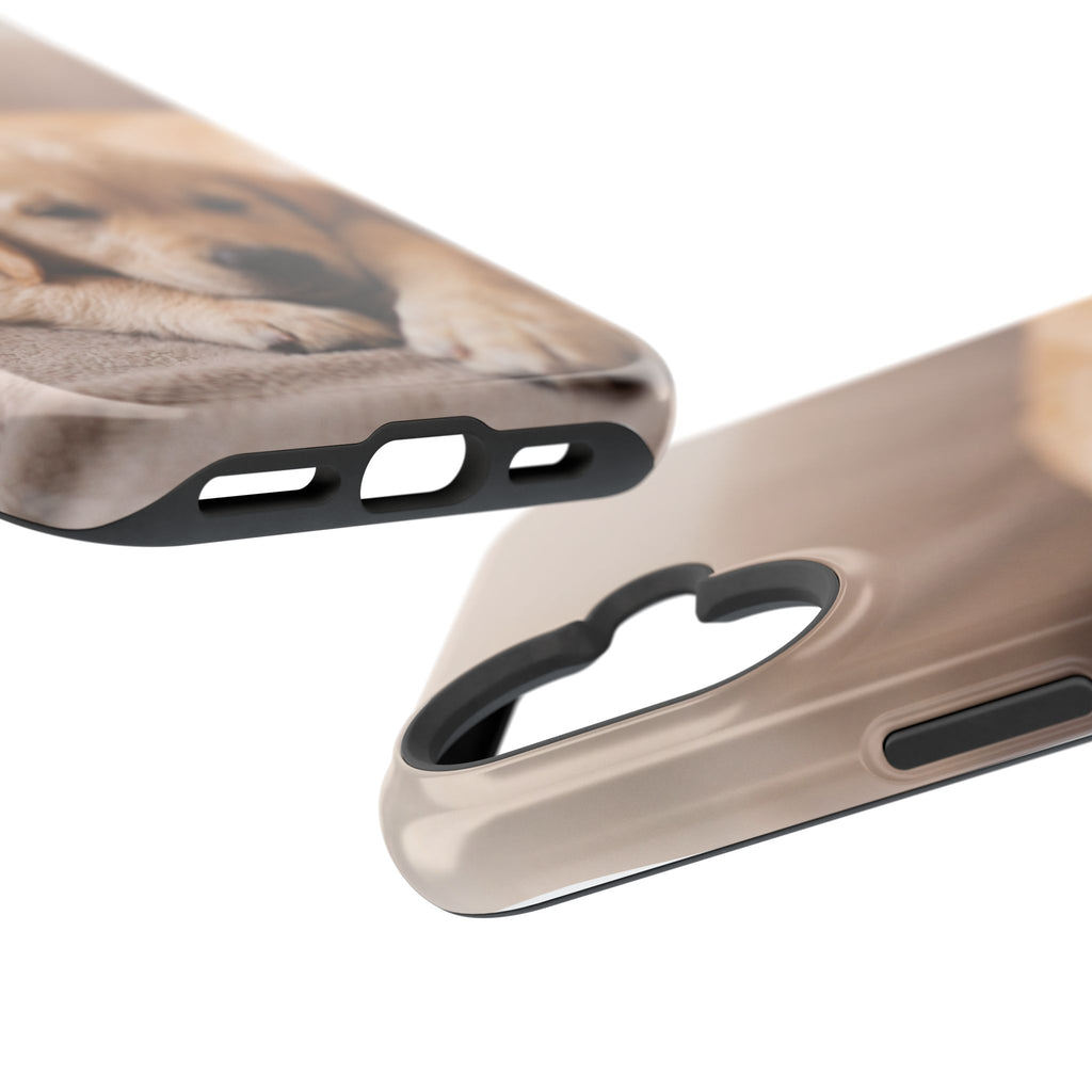 Golden Retriever Puppy Phone Case — Impact-Resistant Wireless Charging Cover
