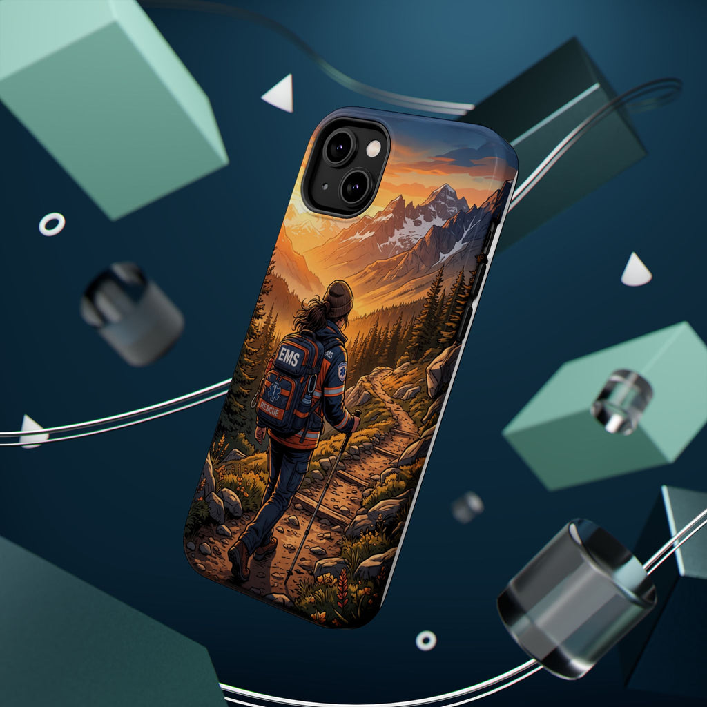Paramedic/EMT Mountain Phone Case — Magnetic Wireless Charging Cover