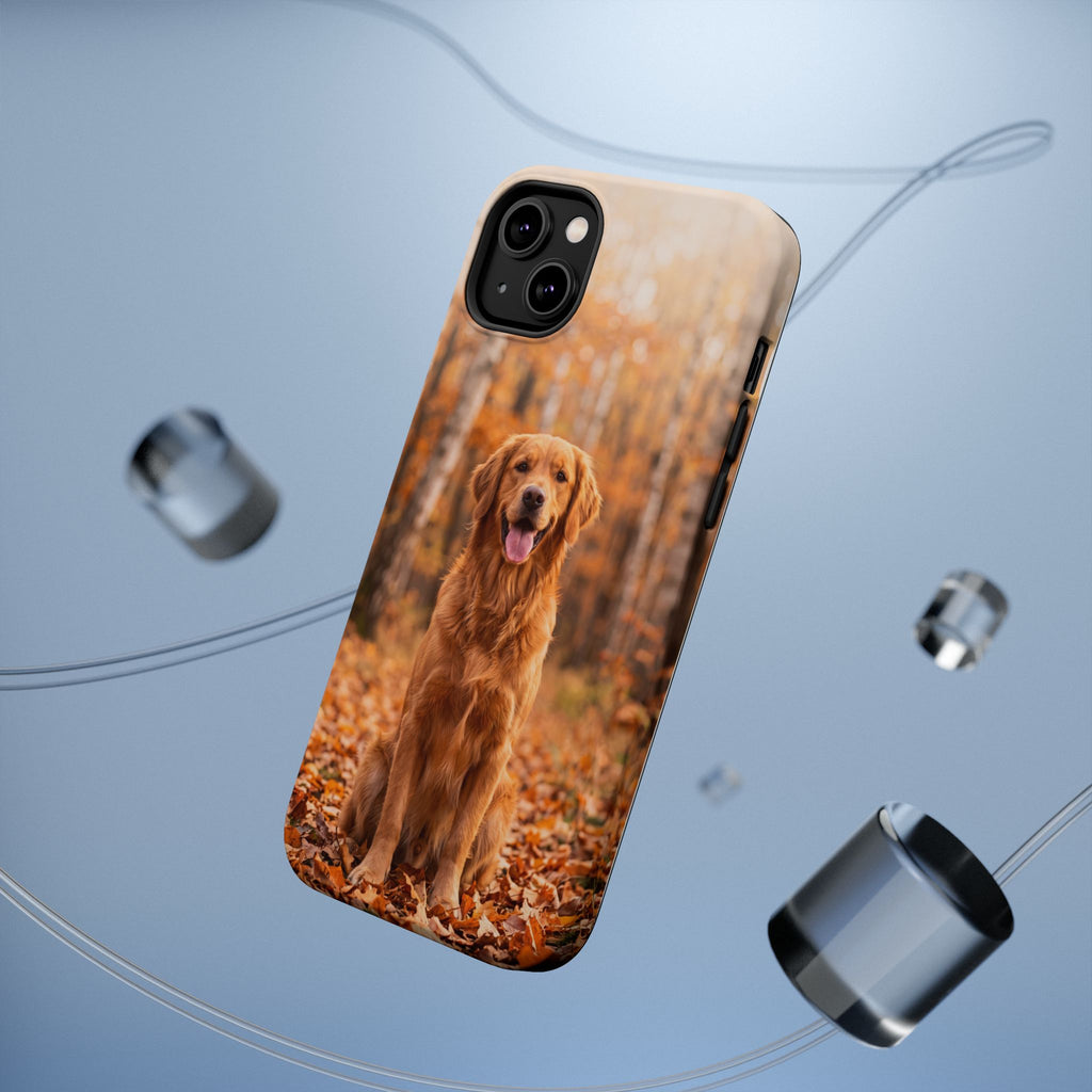 Autumn Golden Retriever Phone Case — Impact-Resistant Wireless Charging Cover