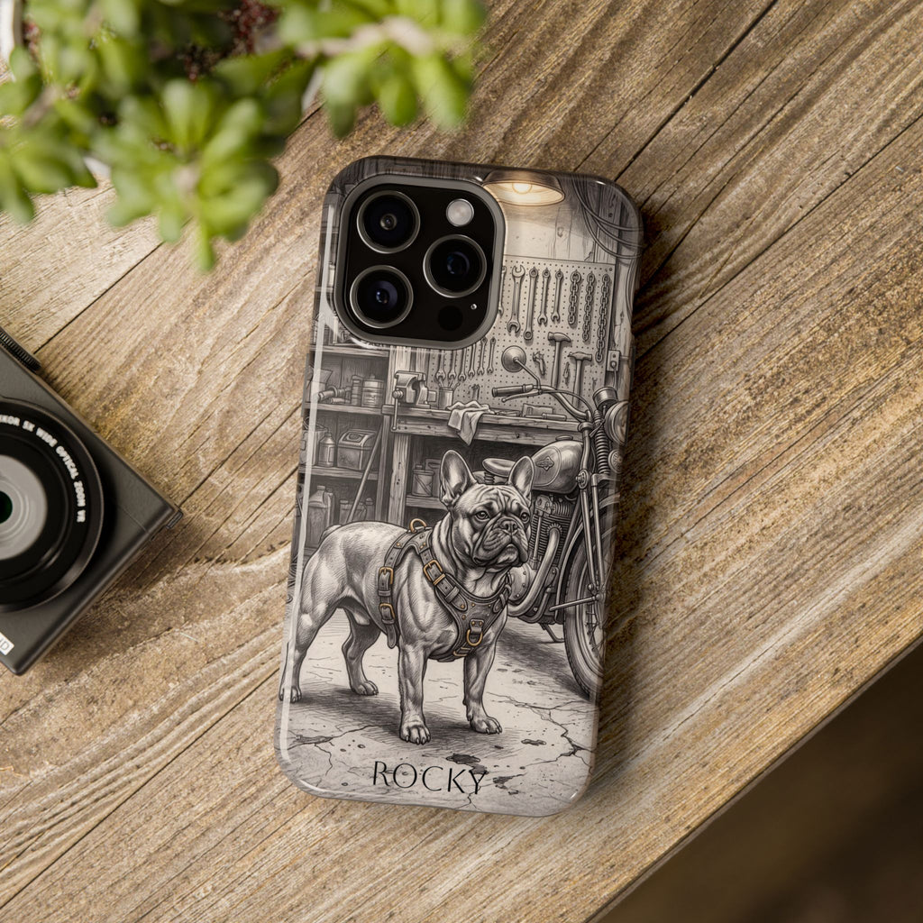 Personalized French Bulldog Vintage Street Phone Case — Wireless Charging Cover