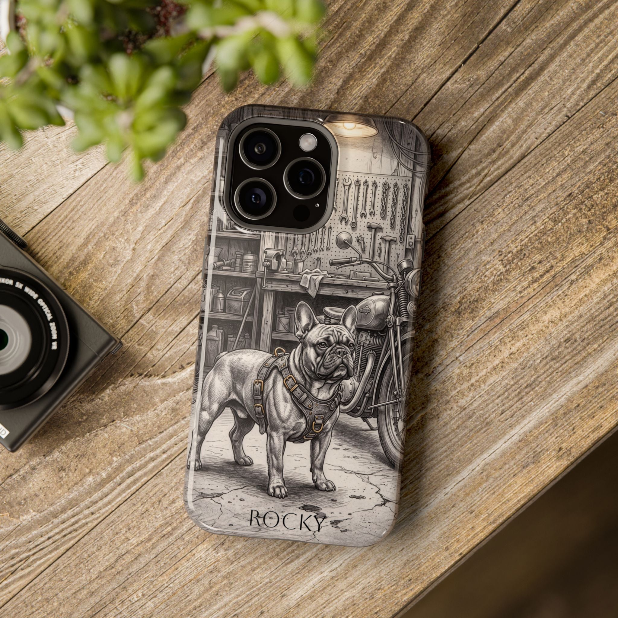 Personalized French Bulldog Vintage Street Phone Case — Wireless Charging Cover