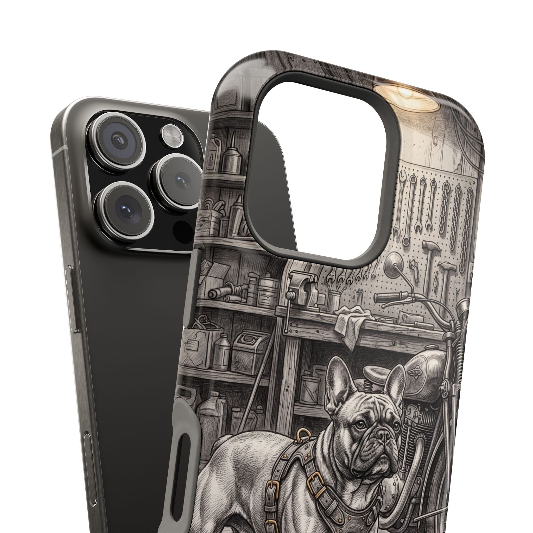 Personalized French Bulldog Vintage Street Phone Case — Wireless Charging Cover