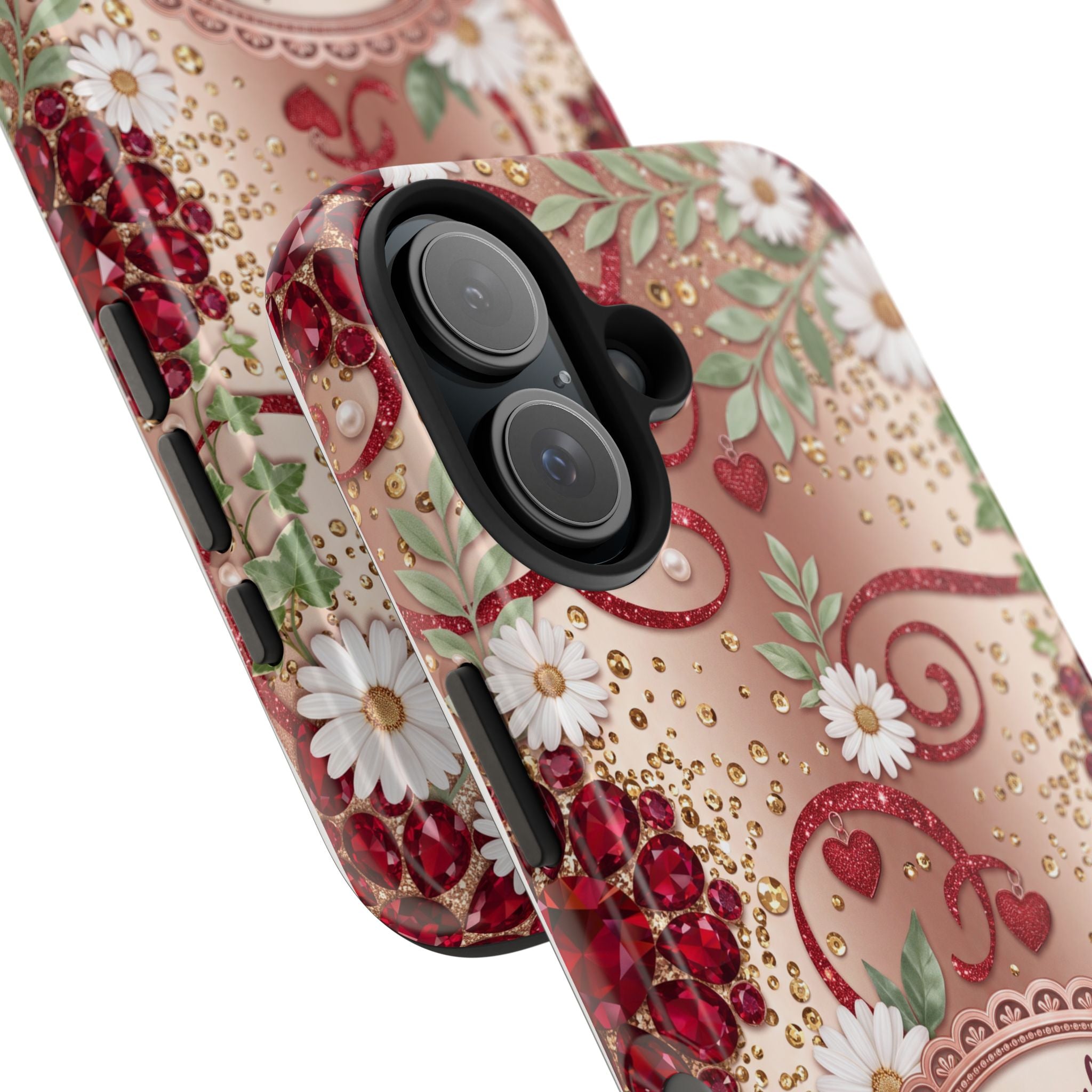 Personalized Teacher Phone Case — Custom Name and Message - Floral Jeweled Design