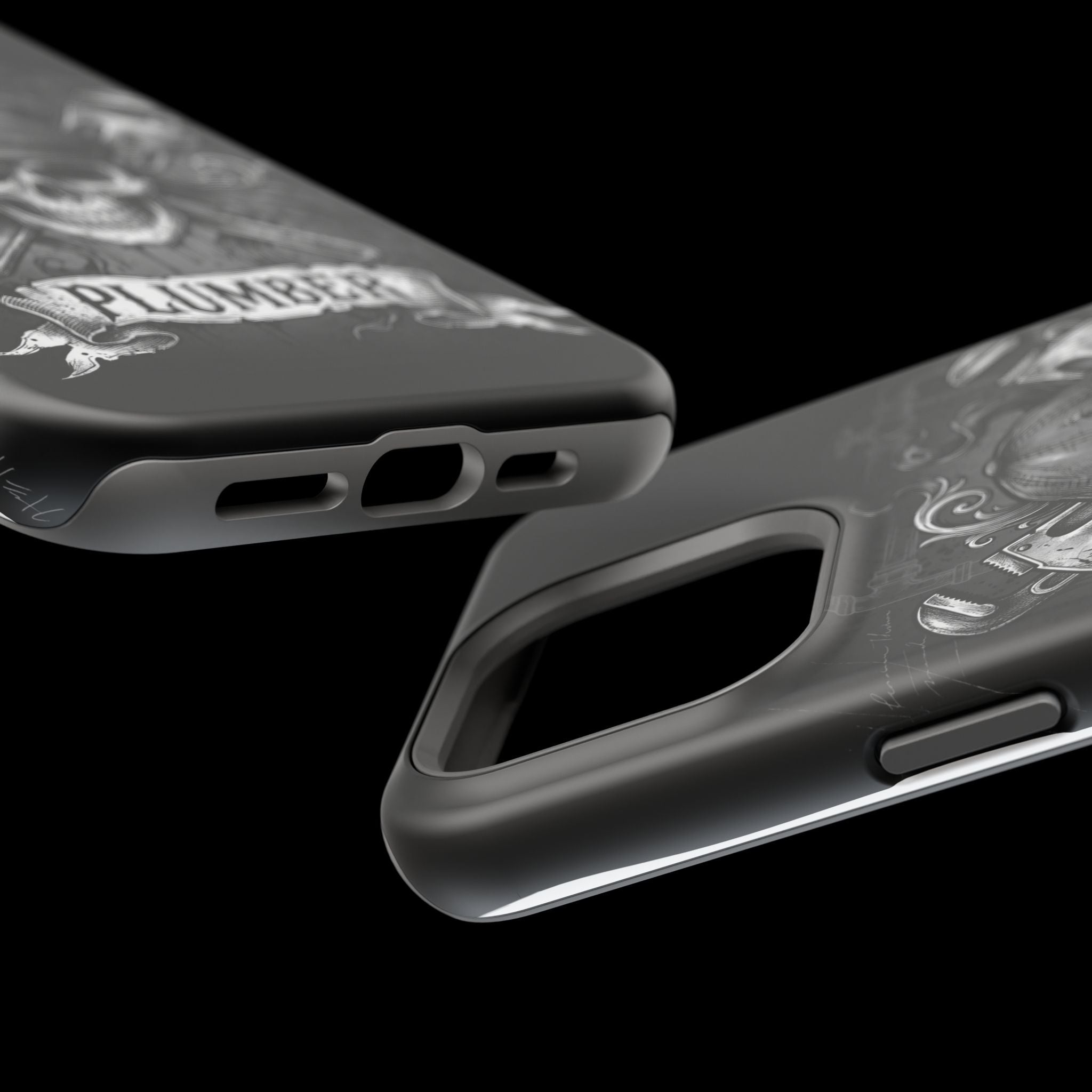 Skull & Wrenches Plumber Phone Case — Wireless Charging Cover