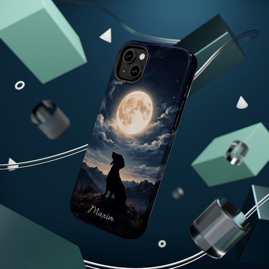 Personalized Dachshund Moonlight Phone Case — Wireless Charging Cover