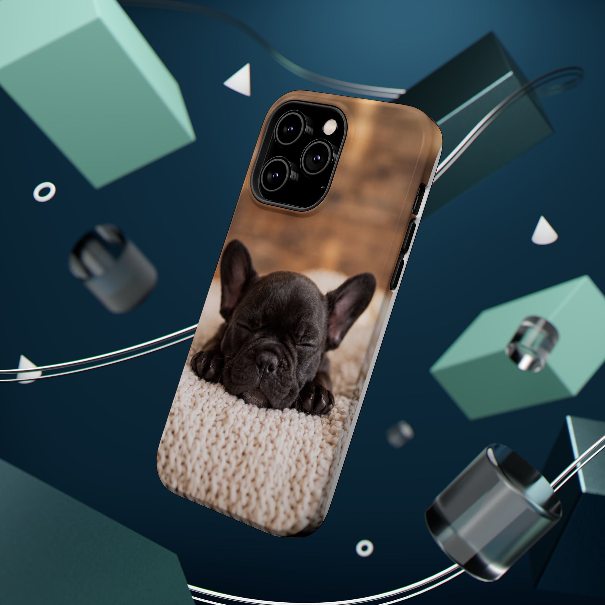 Sleepy French Bulldog Phone Case — Impact-Resistant Wireless Charging Cover