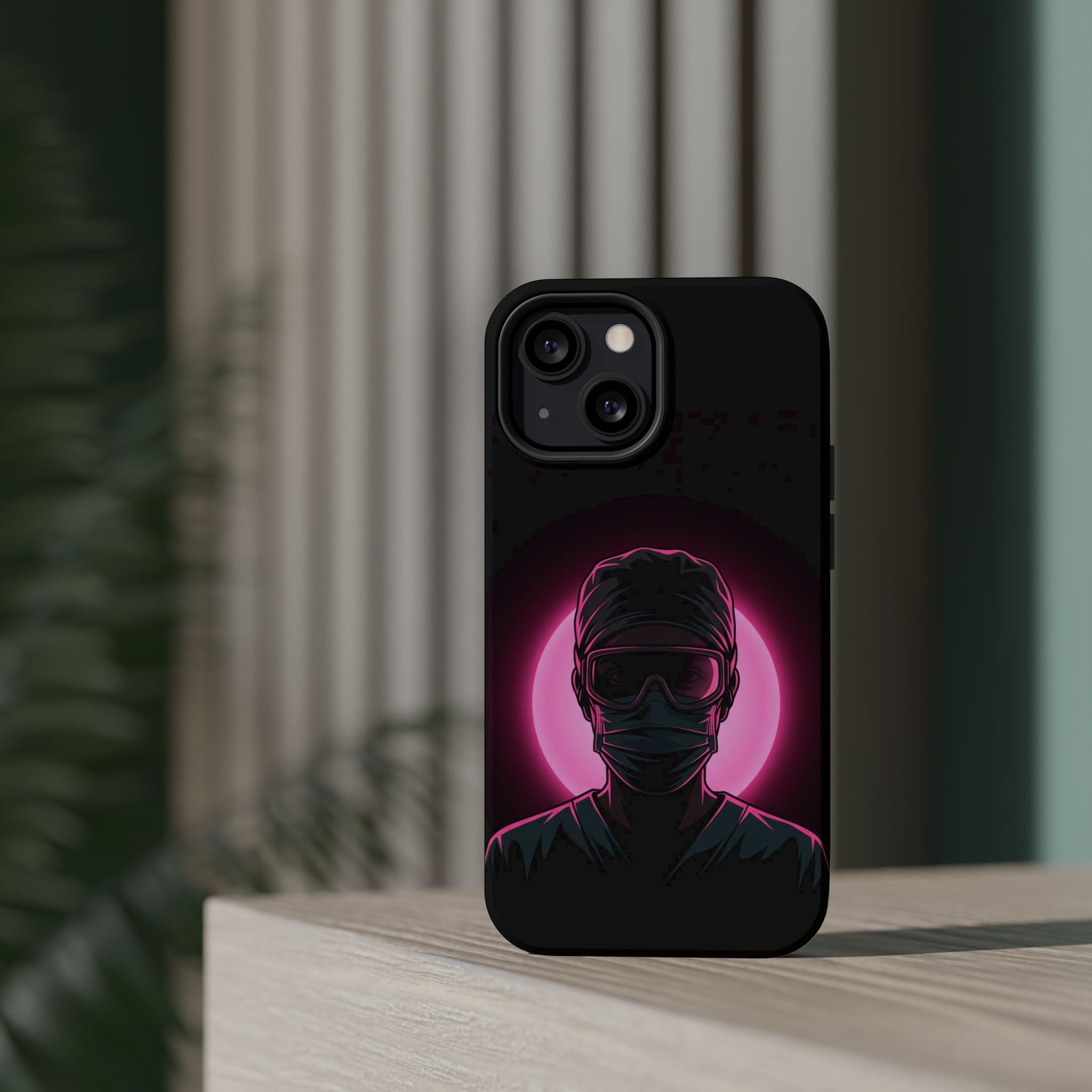 Nurse Portrait Phone Case — Navy Wireless Charging Cover