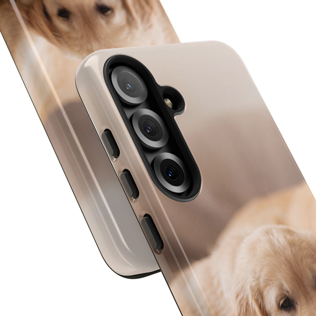 Sleepy Golden Retriever Puppy Phone Case | Cozy Cuddly Puppy Portrait | Samsung & iPhone