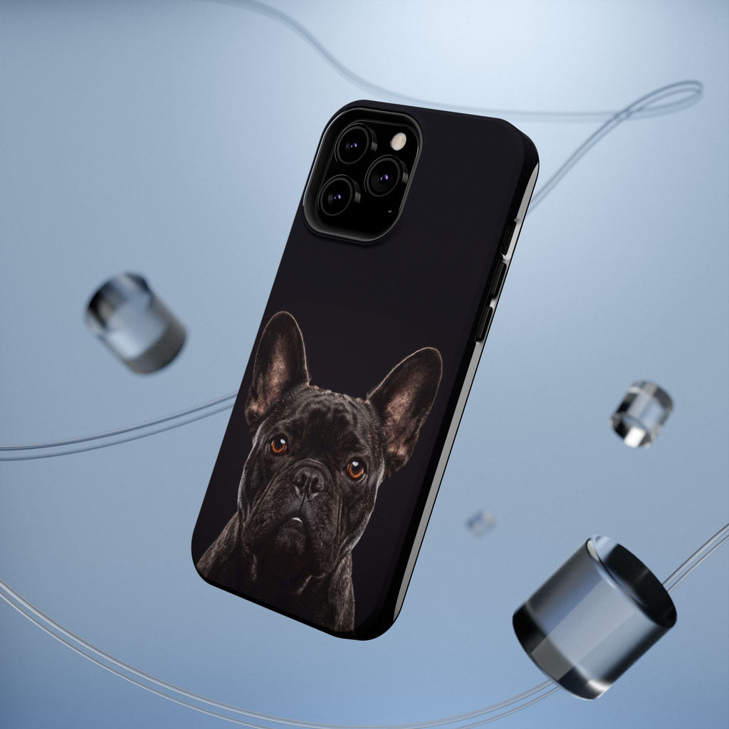 Black French Bulldog Phone Case — Impact-Resistant Wireless Charging Cover