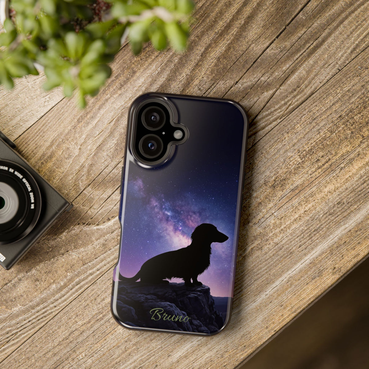 Personalized Dachshund Starry Night Phone Case — Wireless Charging Cover