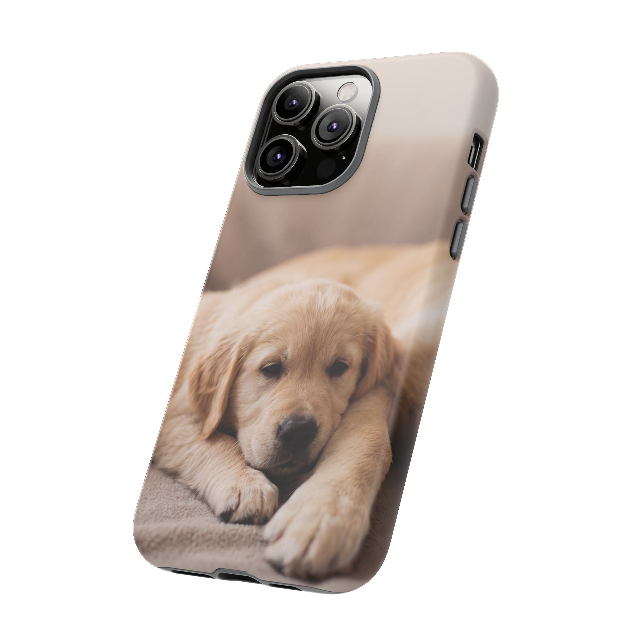 Sleepy Golden Retriever Puppy Phone Case | Cozy Cuddly Puppy Portrait | Samsung & iPhone