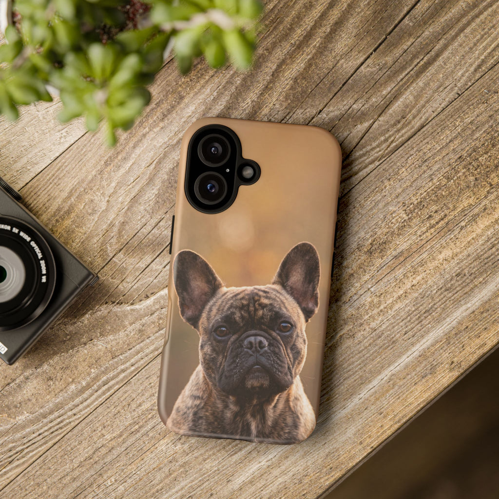 French Bulldog Portrait Phone Case | Realistic Brindle Frenchie Photo Case | iPhone & Samsung