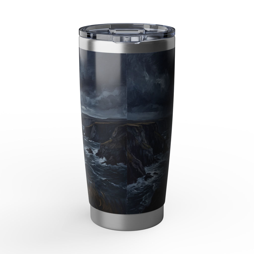 Golden Retriever Tumbler Personalized – 20 oz Stainless Steel Travel Mug with Custom Name, Coastal Cliffs Design