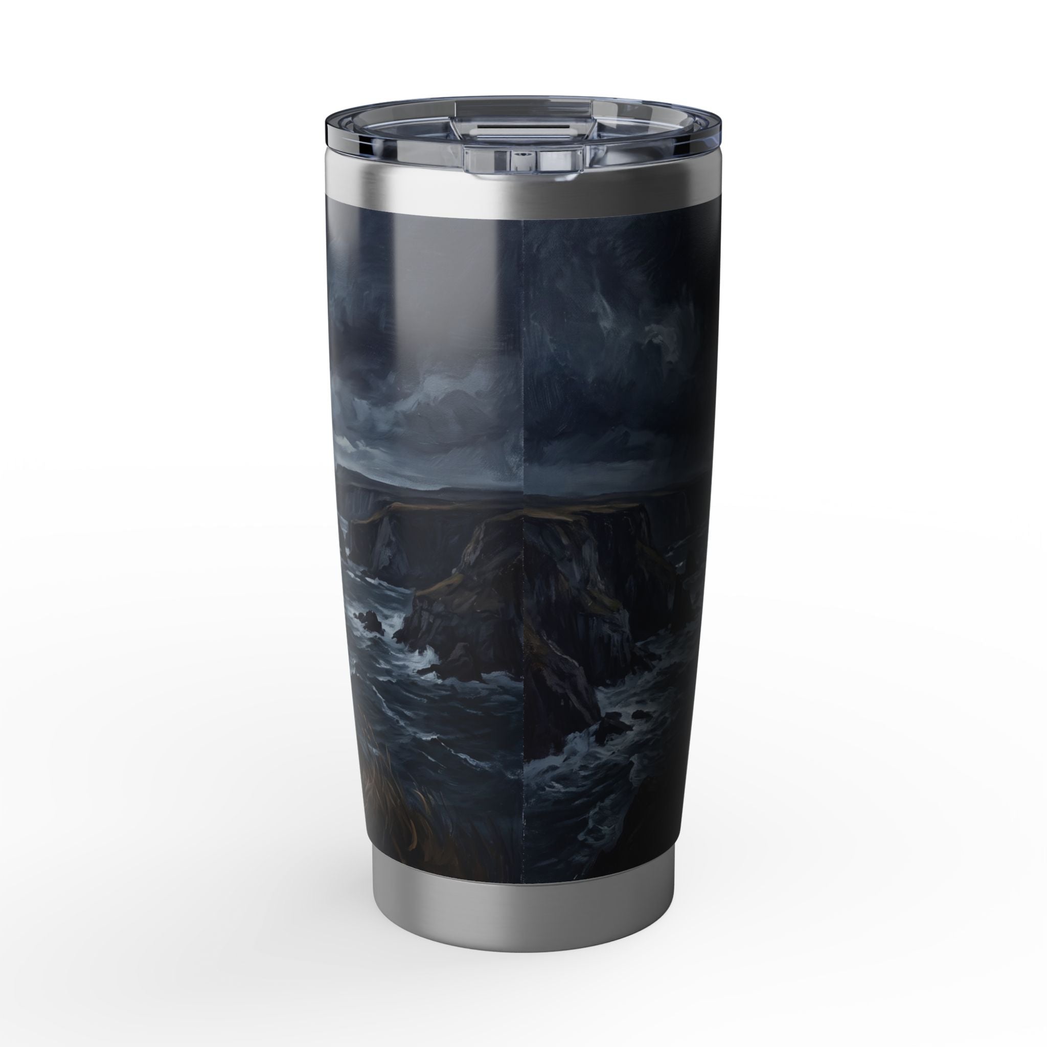 Golden Retriever Tumbler Personalized – 20 oz Stainless Steel Travel Mug with Custom Name, Coastal Cliffs Design
