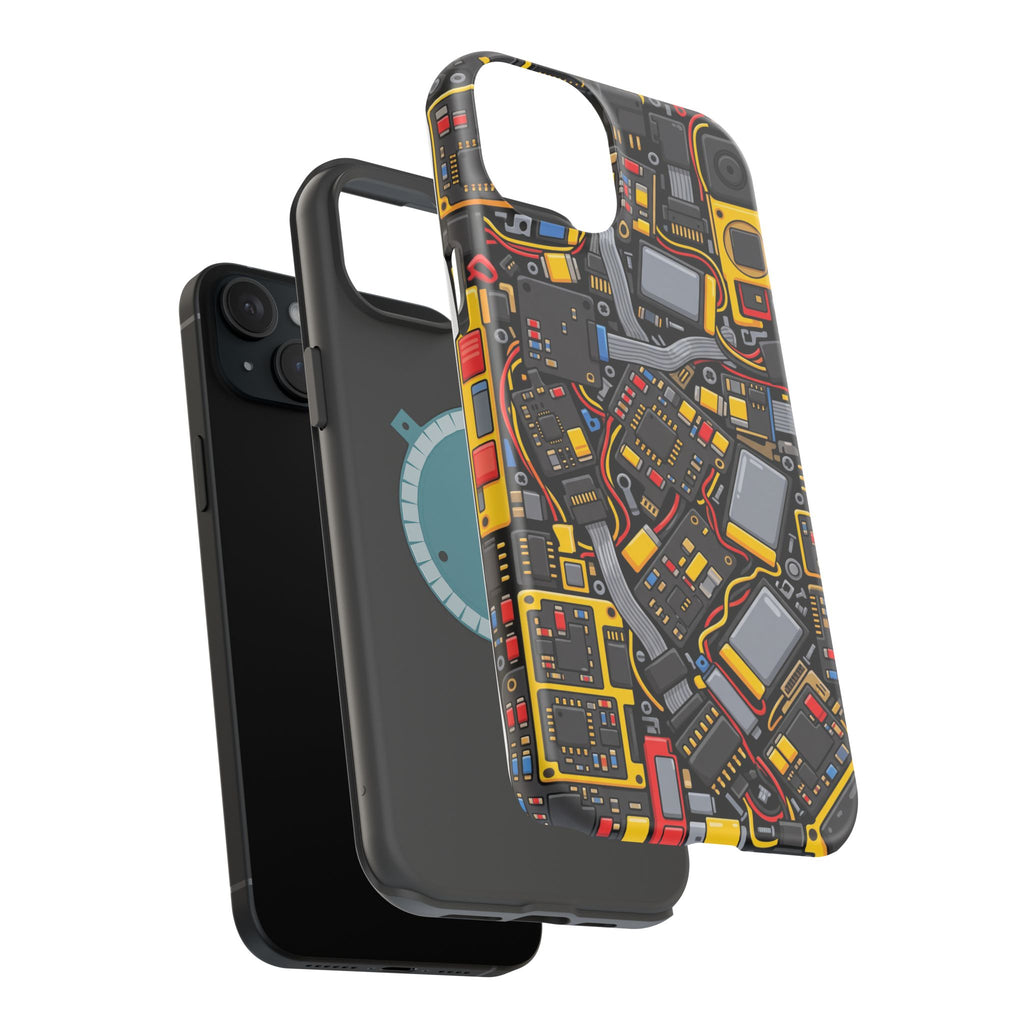 Voltage Board Phone Case — Yellow Circuit Wireless Charging Cover