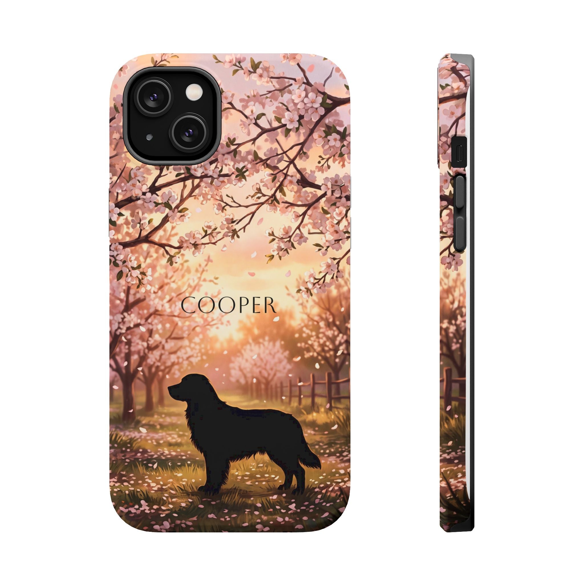 Personalized Golden Retriever Autumn Forest Phone Case — Wireless Charging Cover