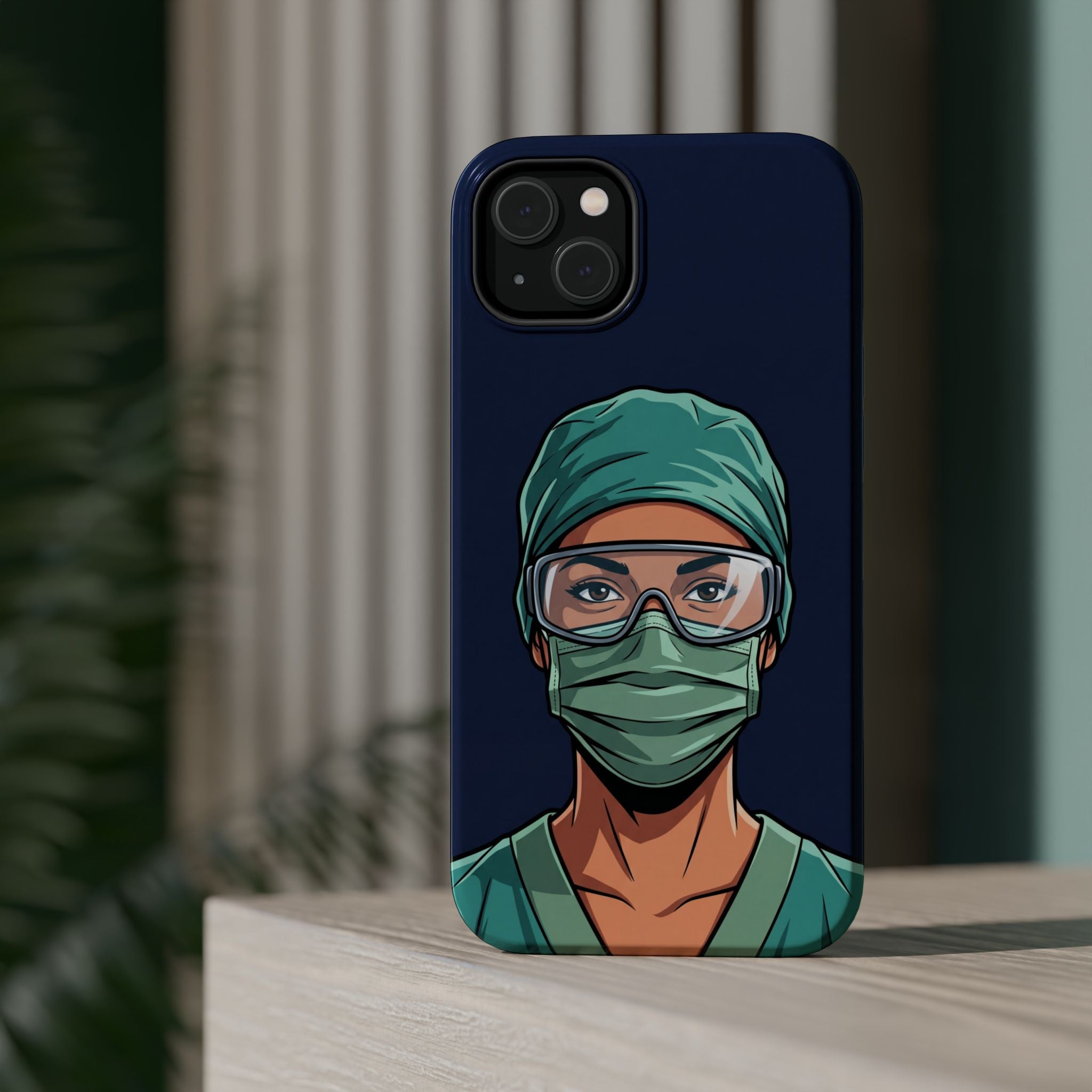 Bold Nurse Portrait Phone Case — Magnetic Wireless Charging Cover