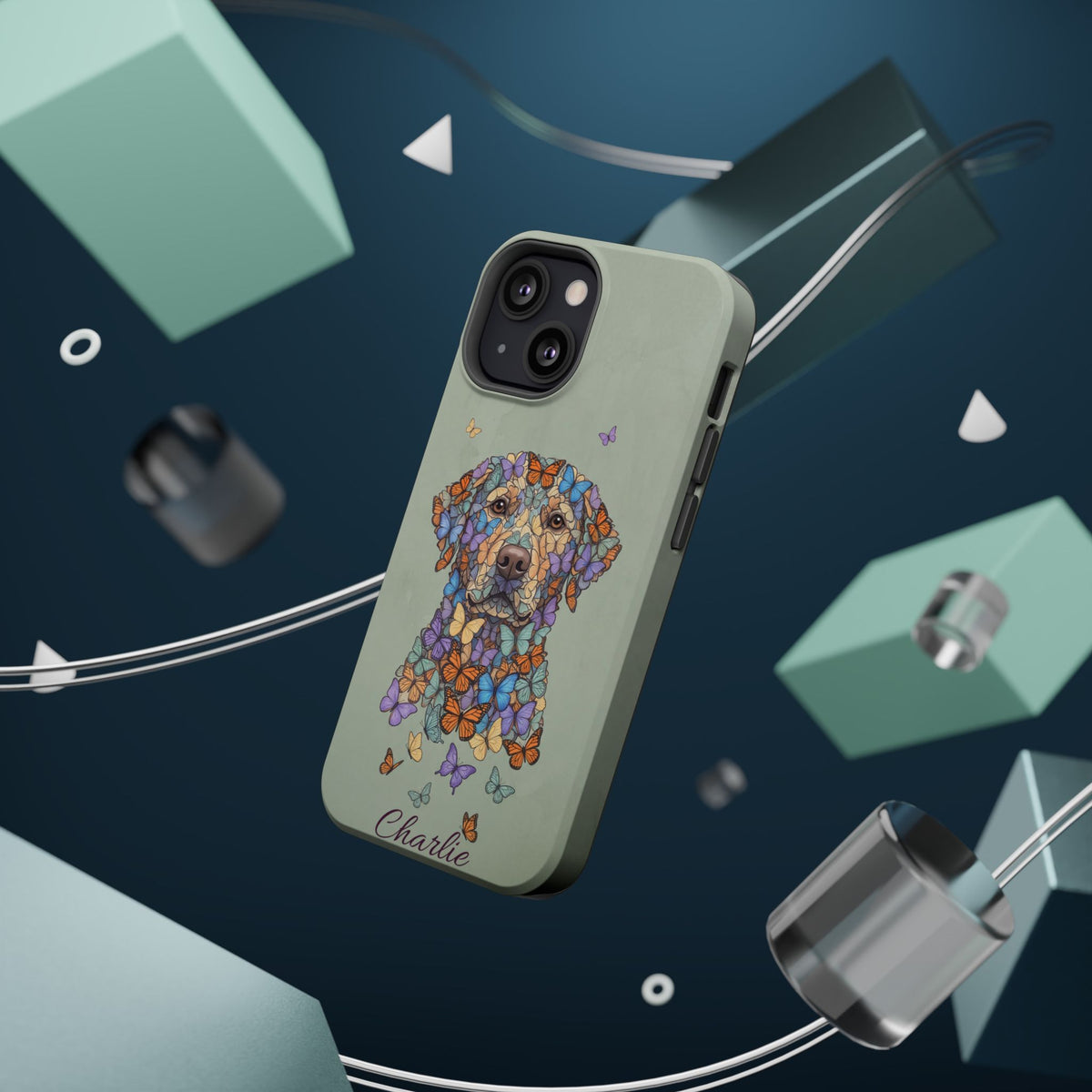 Personalized Butterfly Labrador Phone Case — Tough Magnetic Case with Wireless Charging