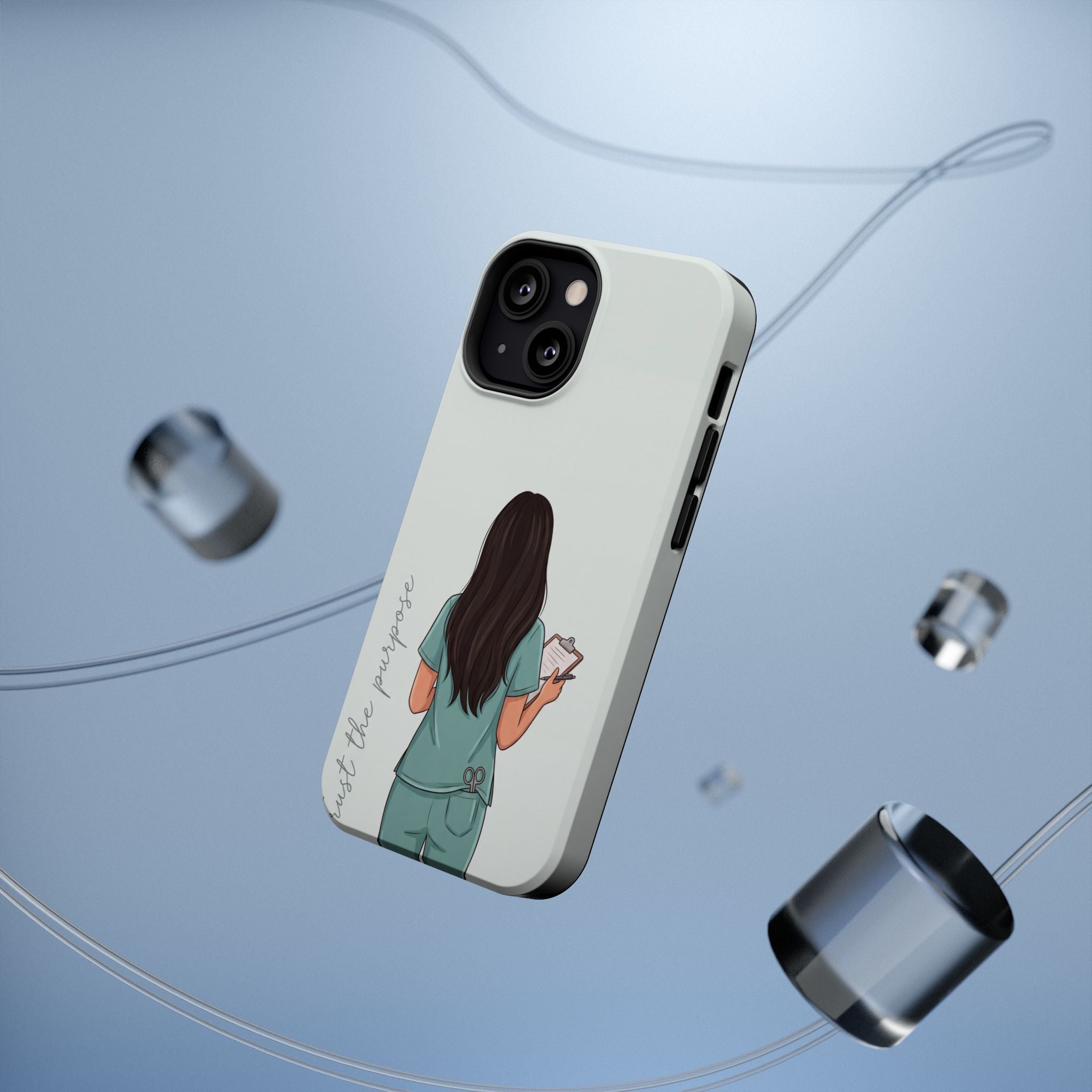 Nurse Illustration Phone Case — Impact-Resistant Wireless Charging Cover