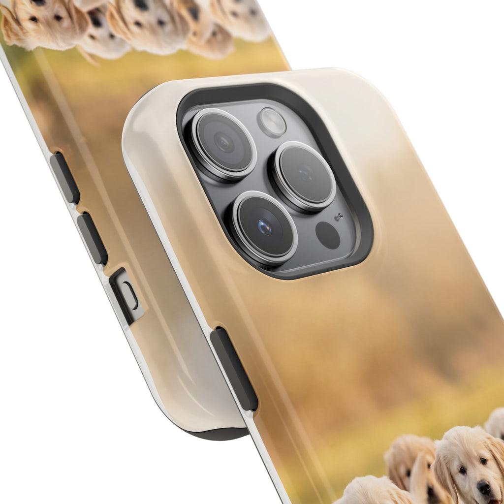 Golden Retriever Puppies Phone Case — Impact-Resistant Wireless Charging Cover