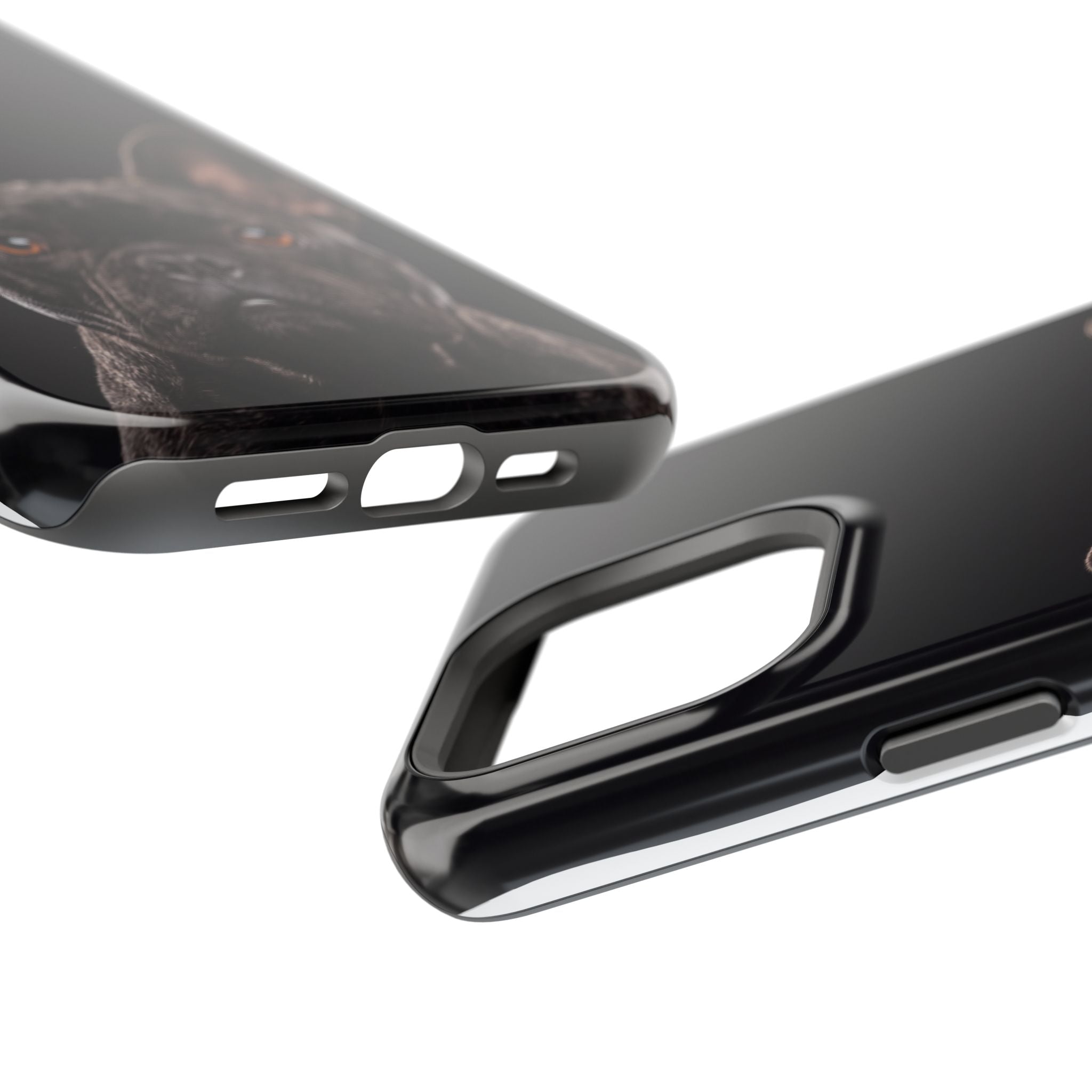 Black French Bulldog Phone Case — Impact-Resistant Wireless Charging Cover