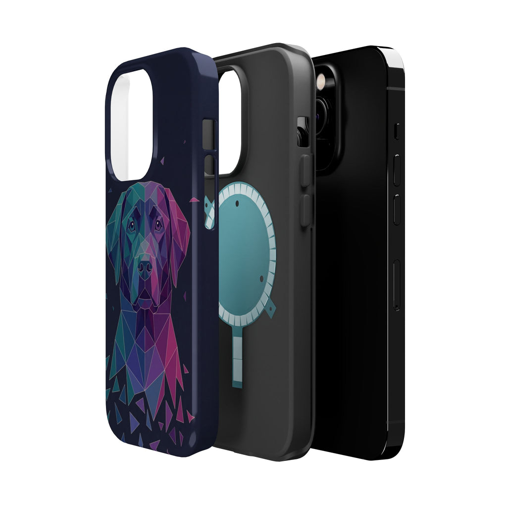 Geometric Labrador Phone Case — Tough Magnetic Case with Wireless Charging