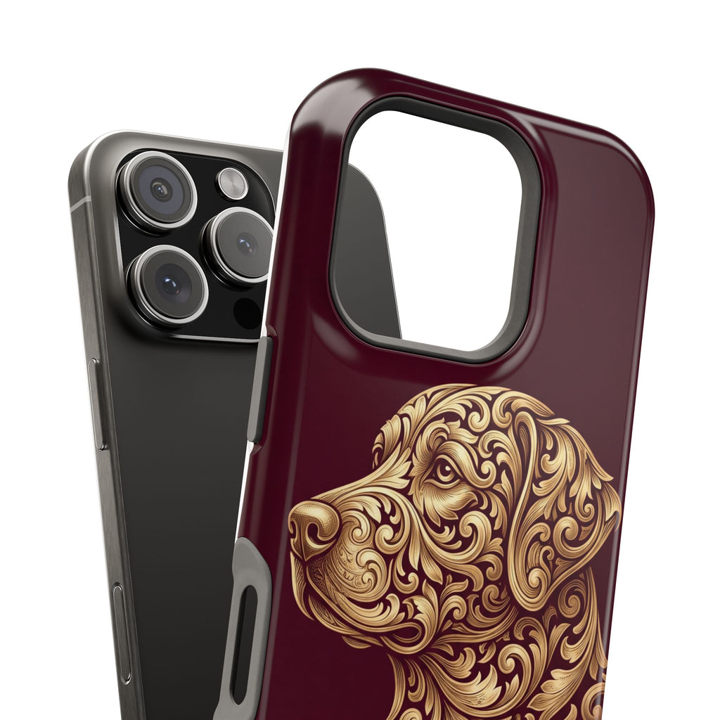 Personalized Gold Filigree Labrador Phone Case — Tough Magnetic Case with Wireless Charging