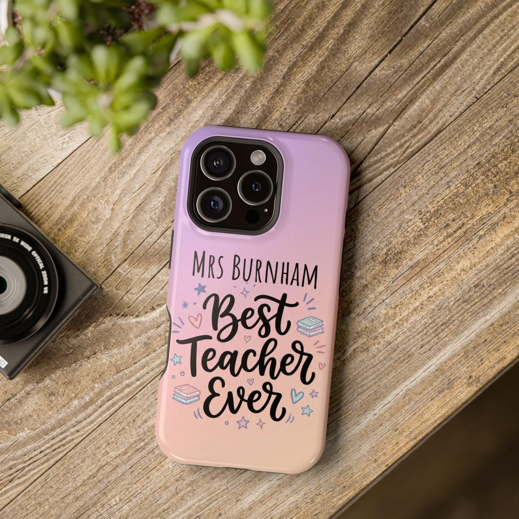 Best Teacher Ever Personalized Phone Case — Wireless Charging Cover
