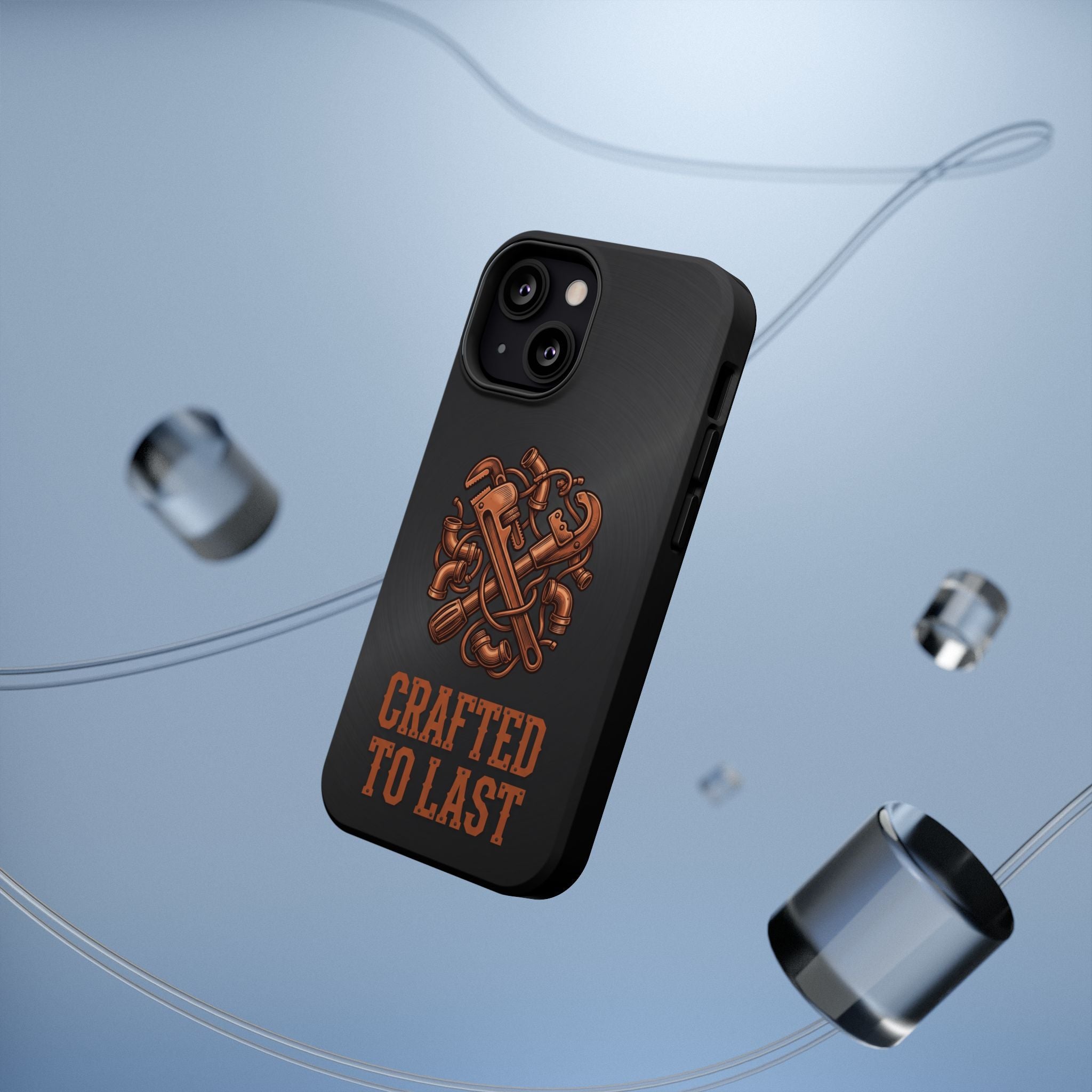Crafted to Last Phone Case — Crossed Wrenches Wireless Charging Cover