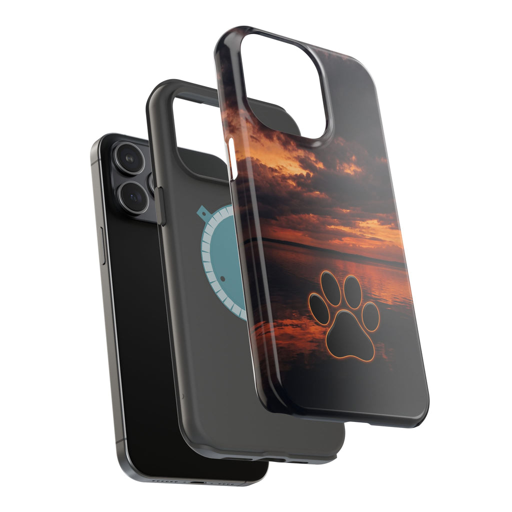 Paw Sunset Magnetic Impact-Resistant Phone Case for iPhone and Samsung Galaxy series