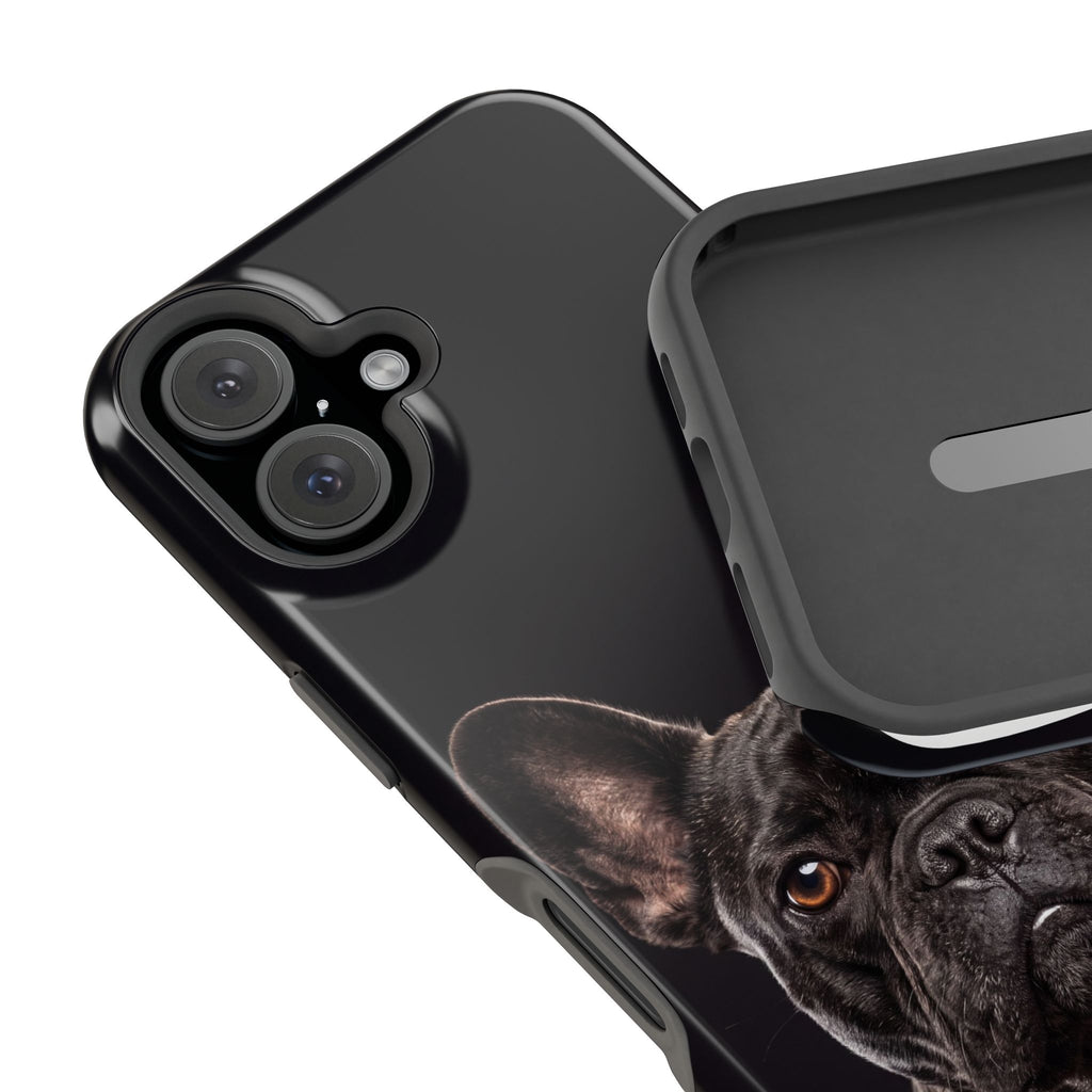 Black French Bulldog Phone Case — Impact-Resistant Wireless Charging Cover