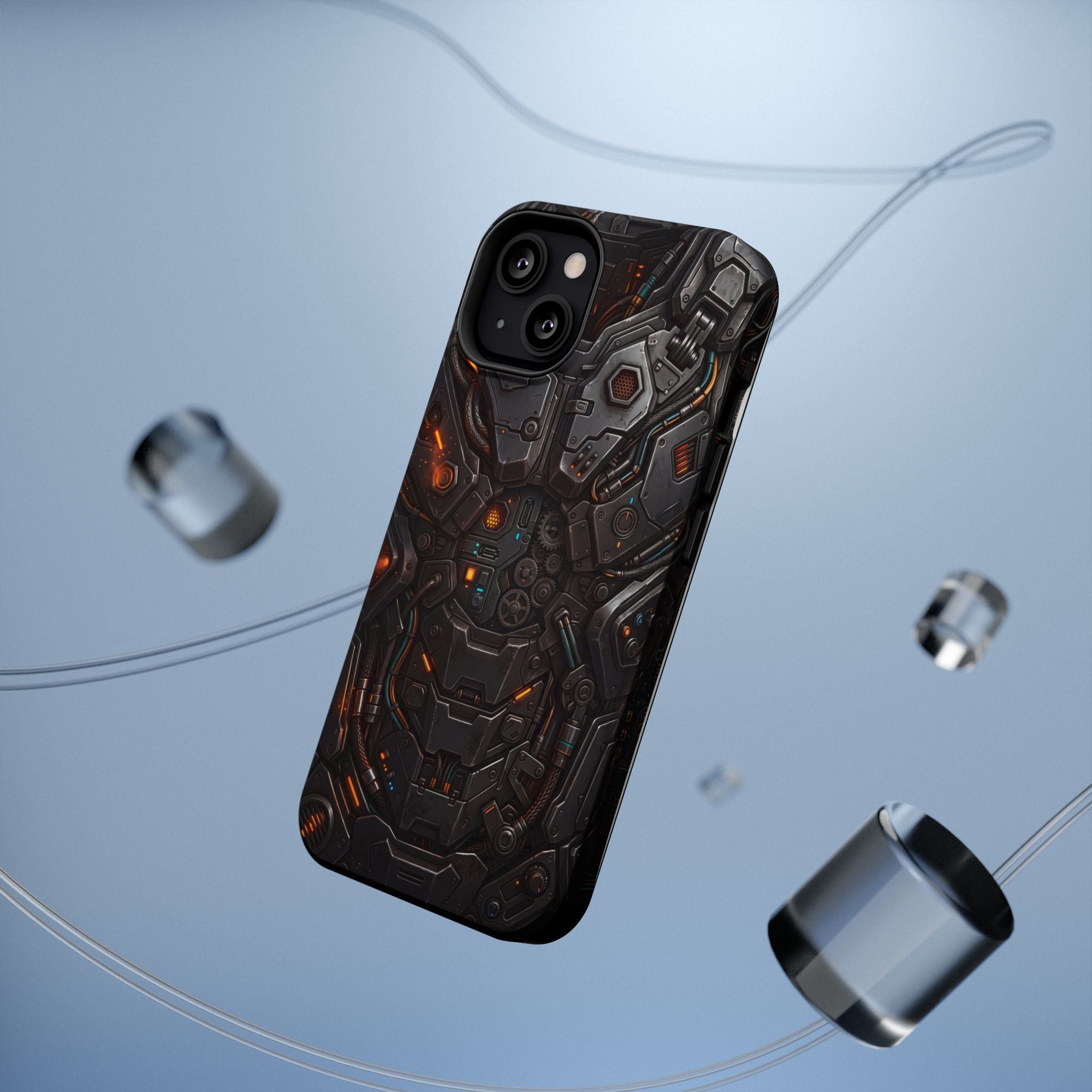 Mech Armor Phone Case — Industrial Circuit Wireless Charging Cover