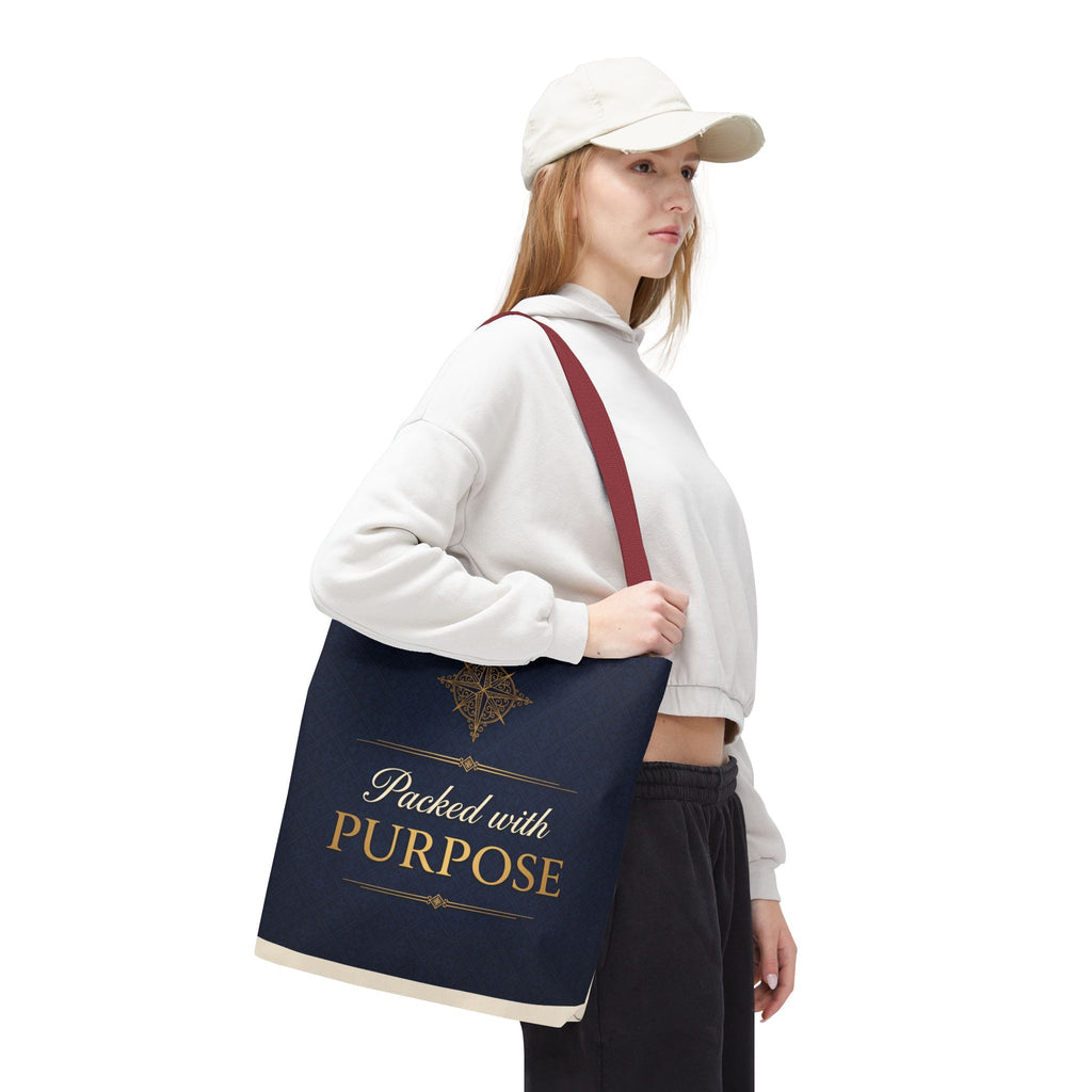 Packed with Purpose Tote | Inspirational Nurse Gift Tote Bag | Healthcare Worker Appreciation Gift | Premium Polyester Carry-All