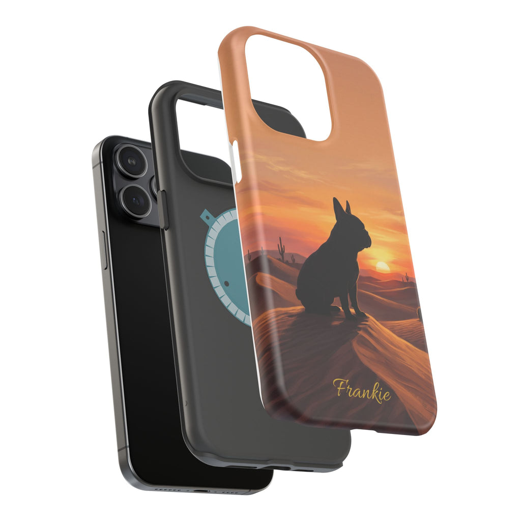 Personalized French Bulldog Desert Sunset Phone Case — Wireless Charging Cover