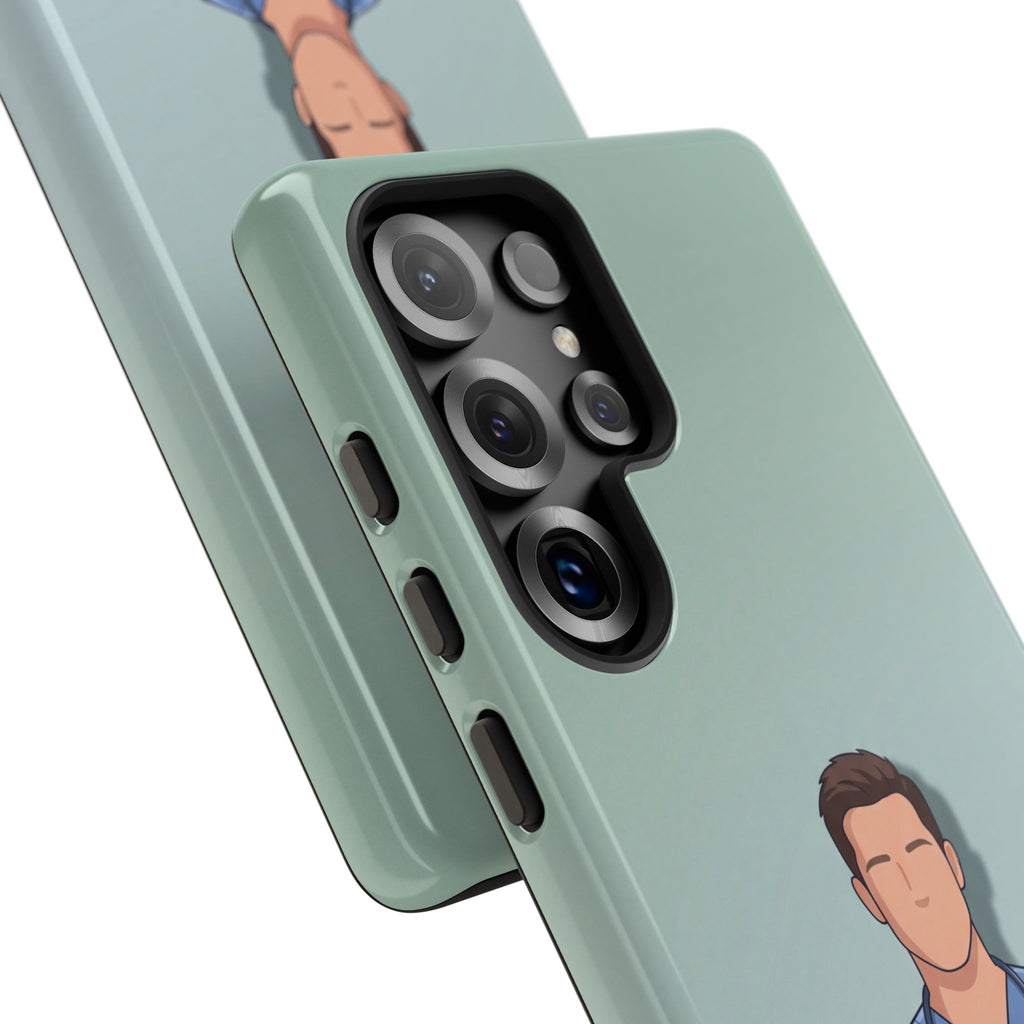 Male Nurse Phone Case | Confident Nurse in Blue Scrubs Illustration | iPhone & Samsung