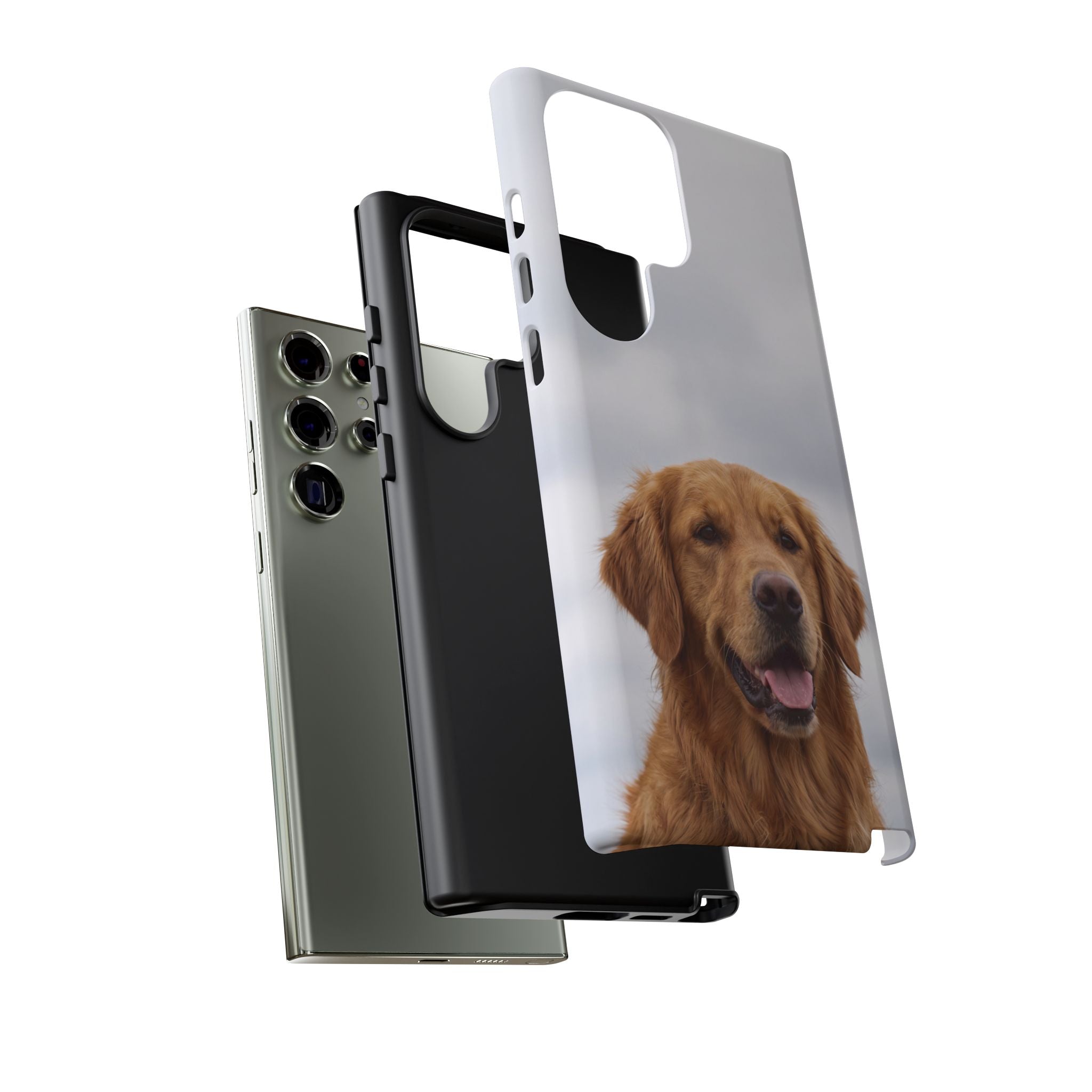 Golden Retriever Portrait Phone Case | Happy Dog Photo on Soft Sky Background | Samsung & iPhone