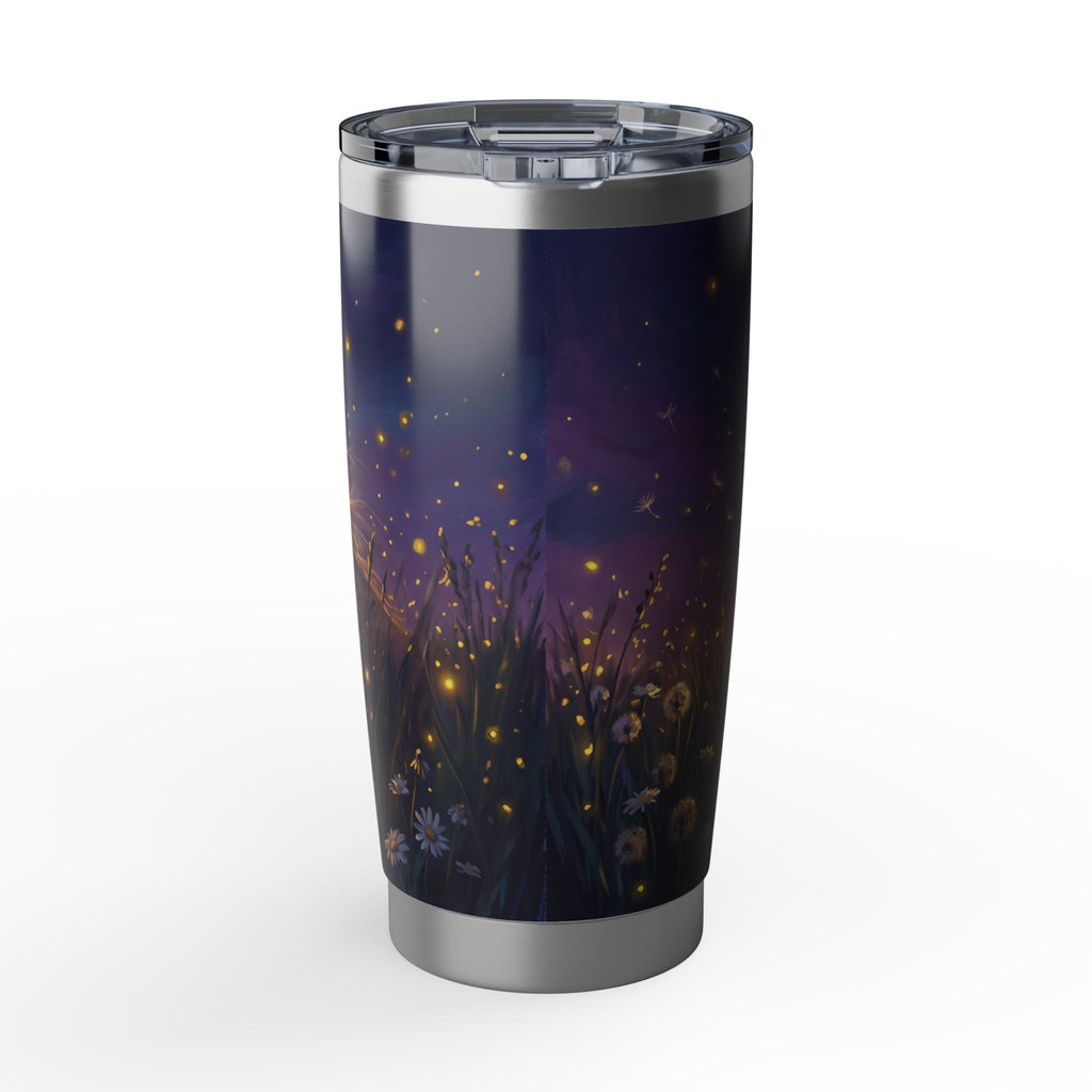 Horse Personalized Tumbler | Twilight Firefly Meadow Art — 20 oz Stainless Travel Mug