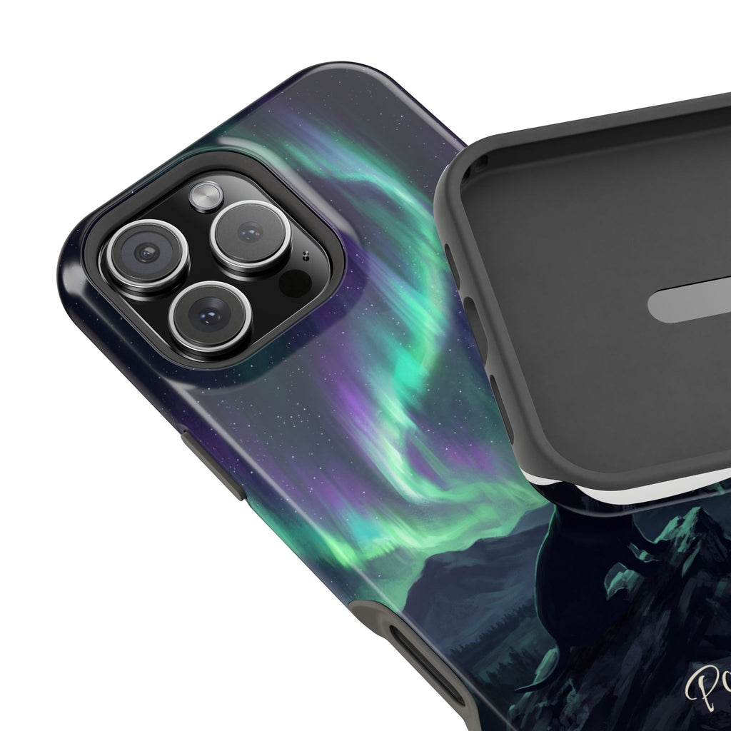 Personalized Dachshund Northern Lights Phone Case — Wireless Charging Cover
