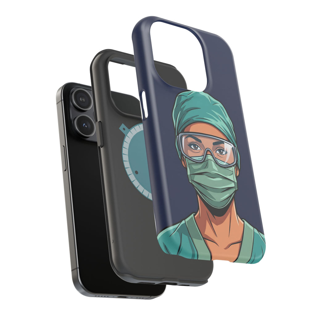 Bold Nurse Portrait Phone Case — Magnetic Wireless Charging Cover