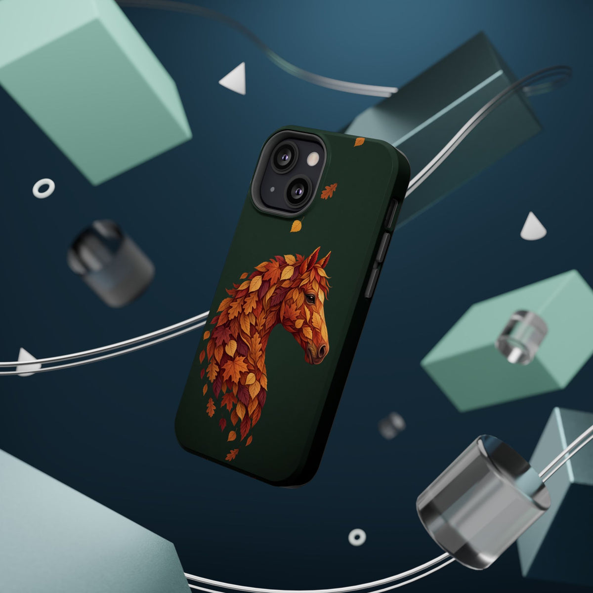 Autumn Leaves Horse Phone Case — Tough Magnetic Case with Wireless Charging