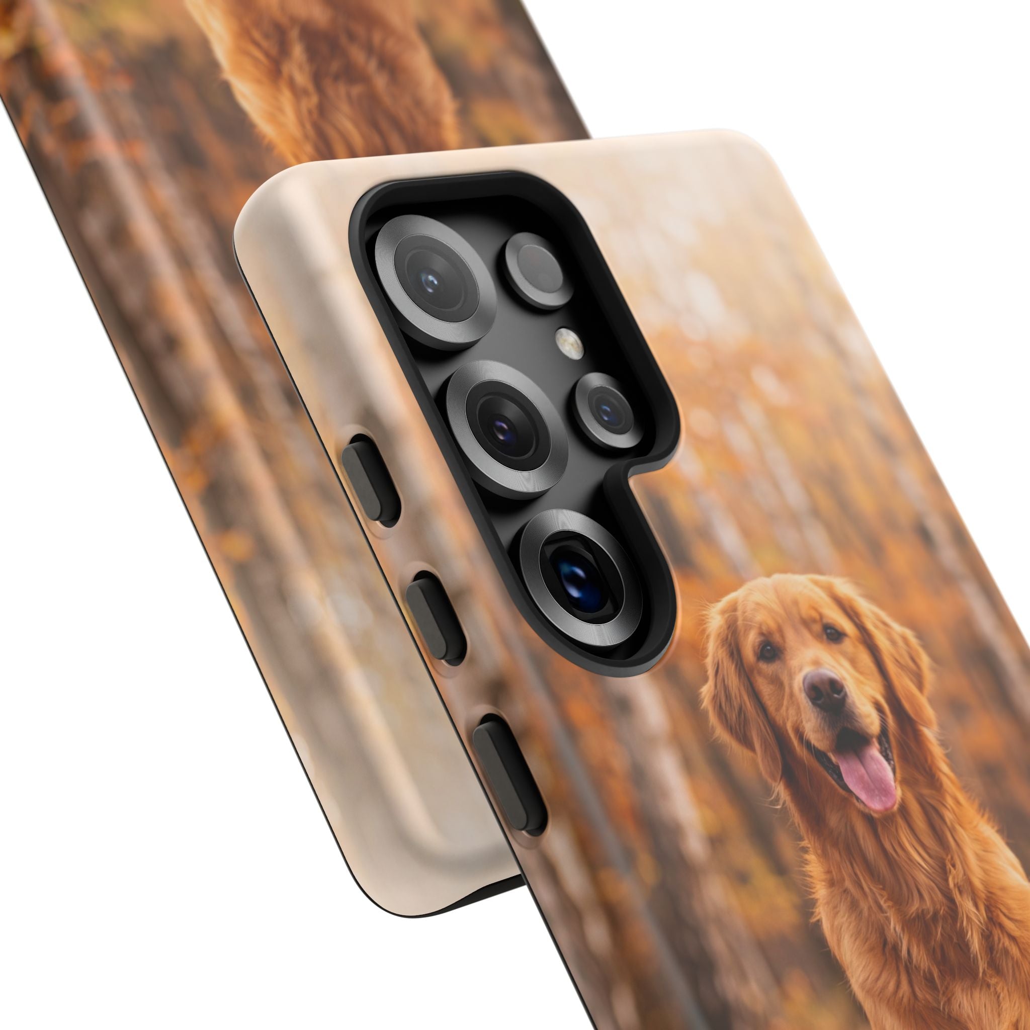 Golden Retriever Autumn Forest Phone Case | Happy Dog in Fall Foliage | Samsung & iPhone