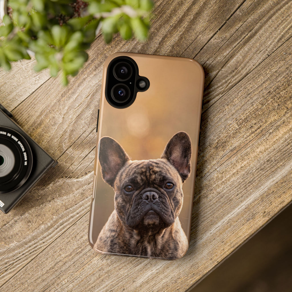 French Bulldog Portrait Phone Case | Realistic Brindle Frenchie Photo Case | iPhone & Samsung