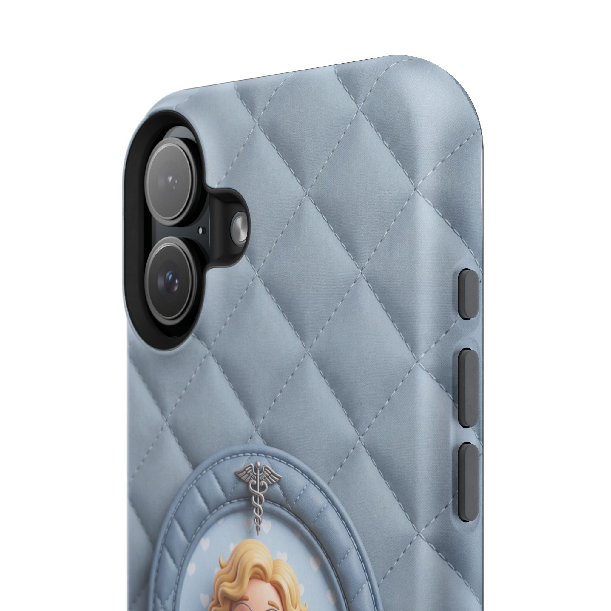 Personalized Quilted Nurse Phone Case — Wireless Charging Cover