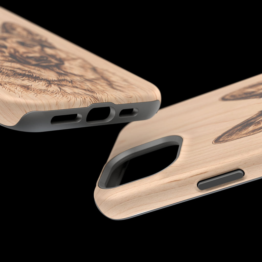 German Shepherd Phone Case | Pyrography Art — Tough Magnetic Case with Wireless Charging