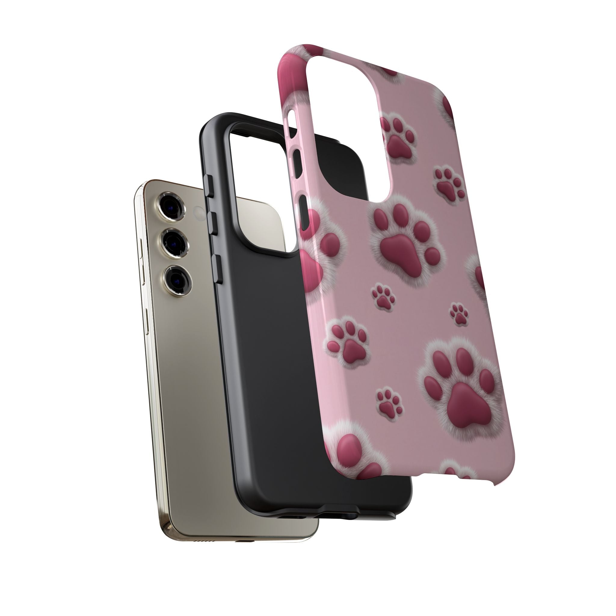 iphone & Samsung - Pink Paws Tough Phone Case — Cute Protective iPhone Cover